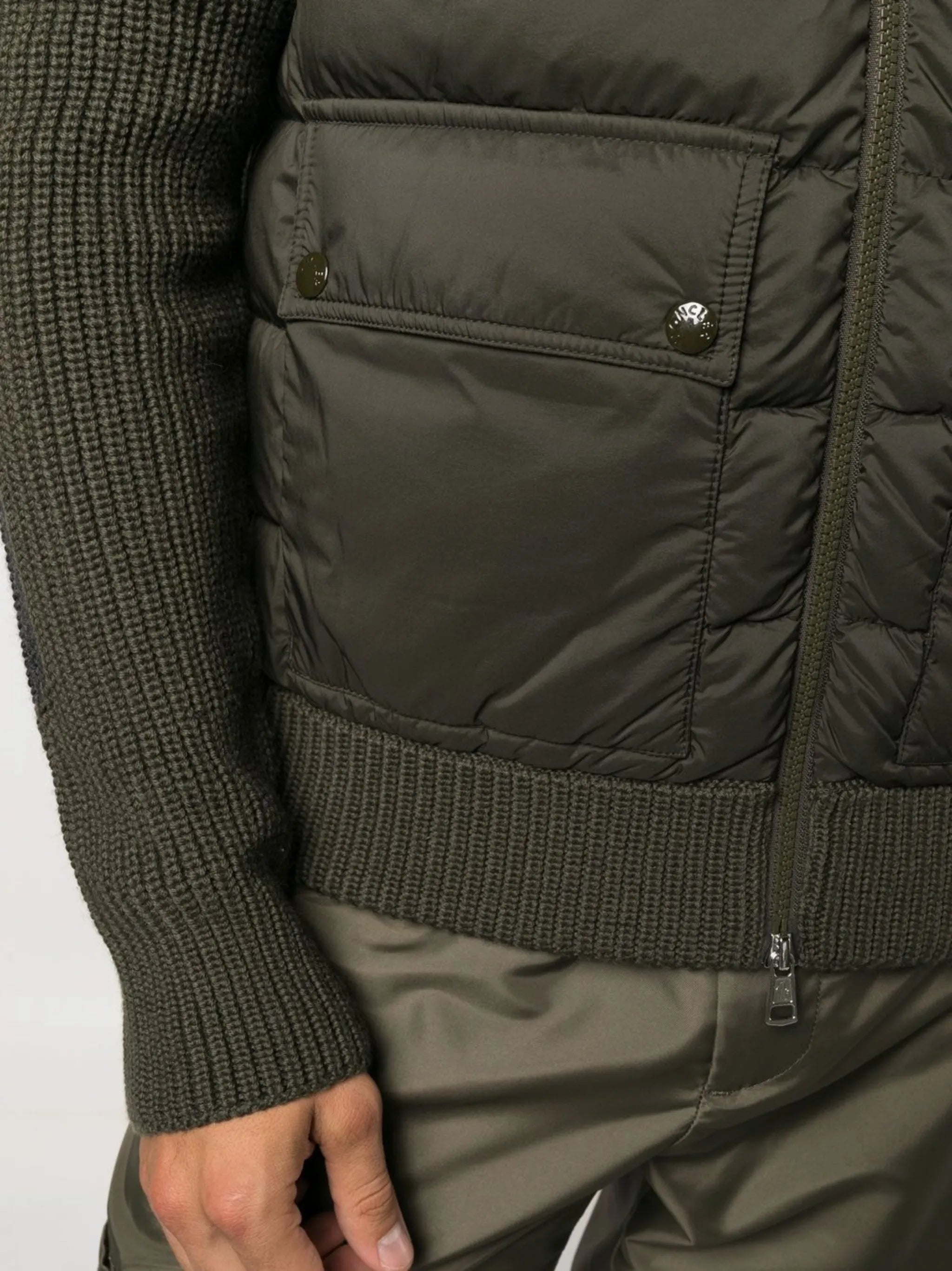 zip-up padded cardigan