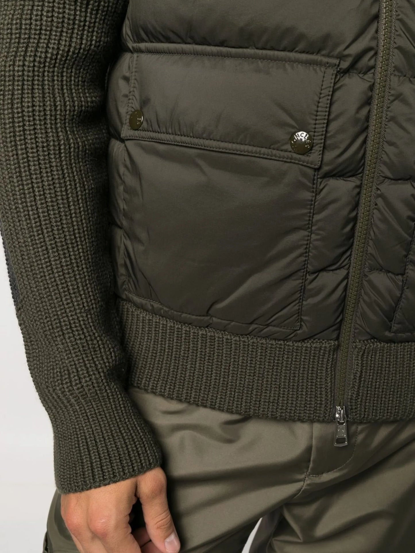 zip-up padded cardigan