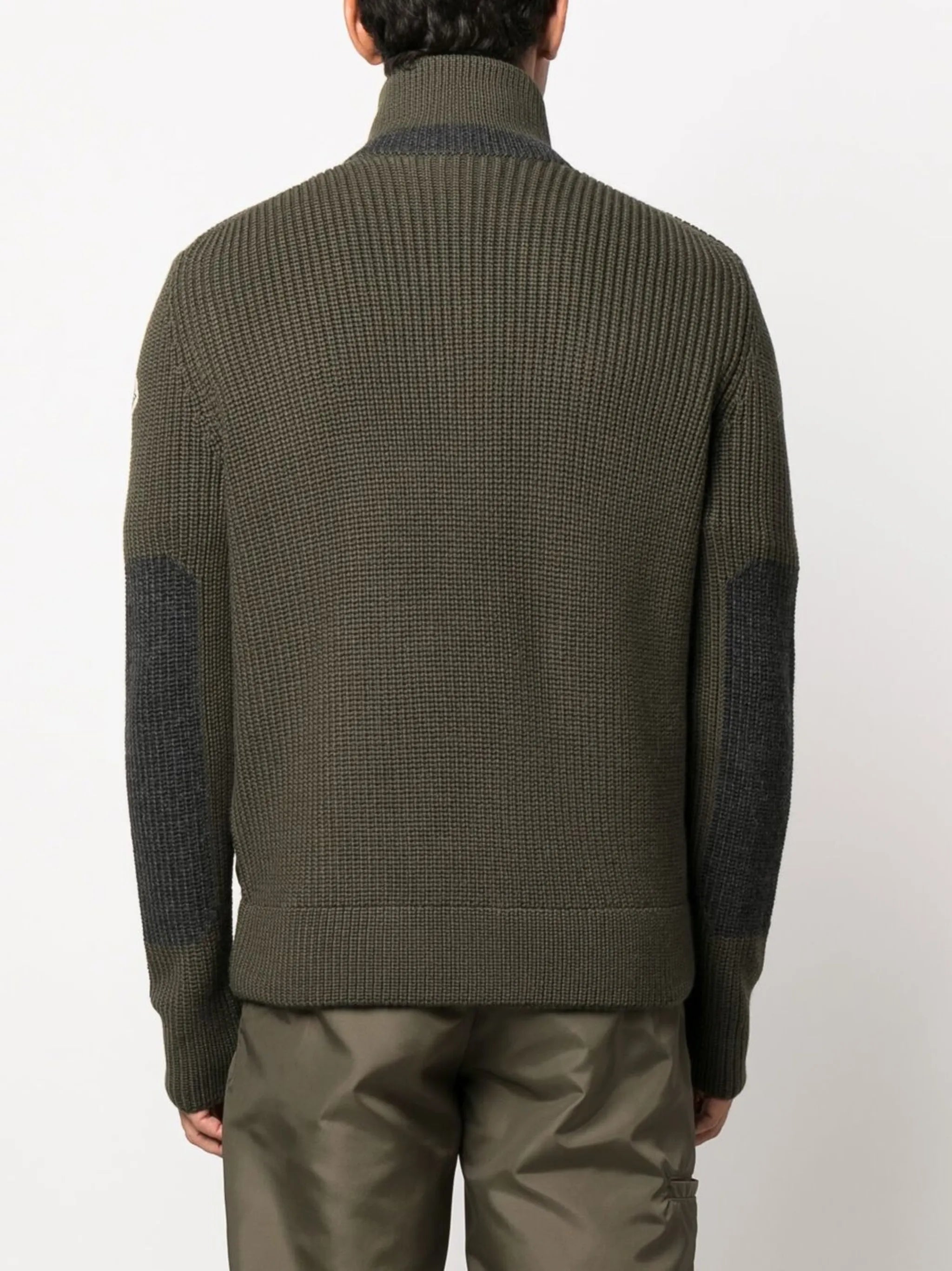 zip-up padded cardigan