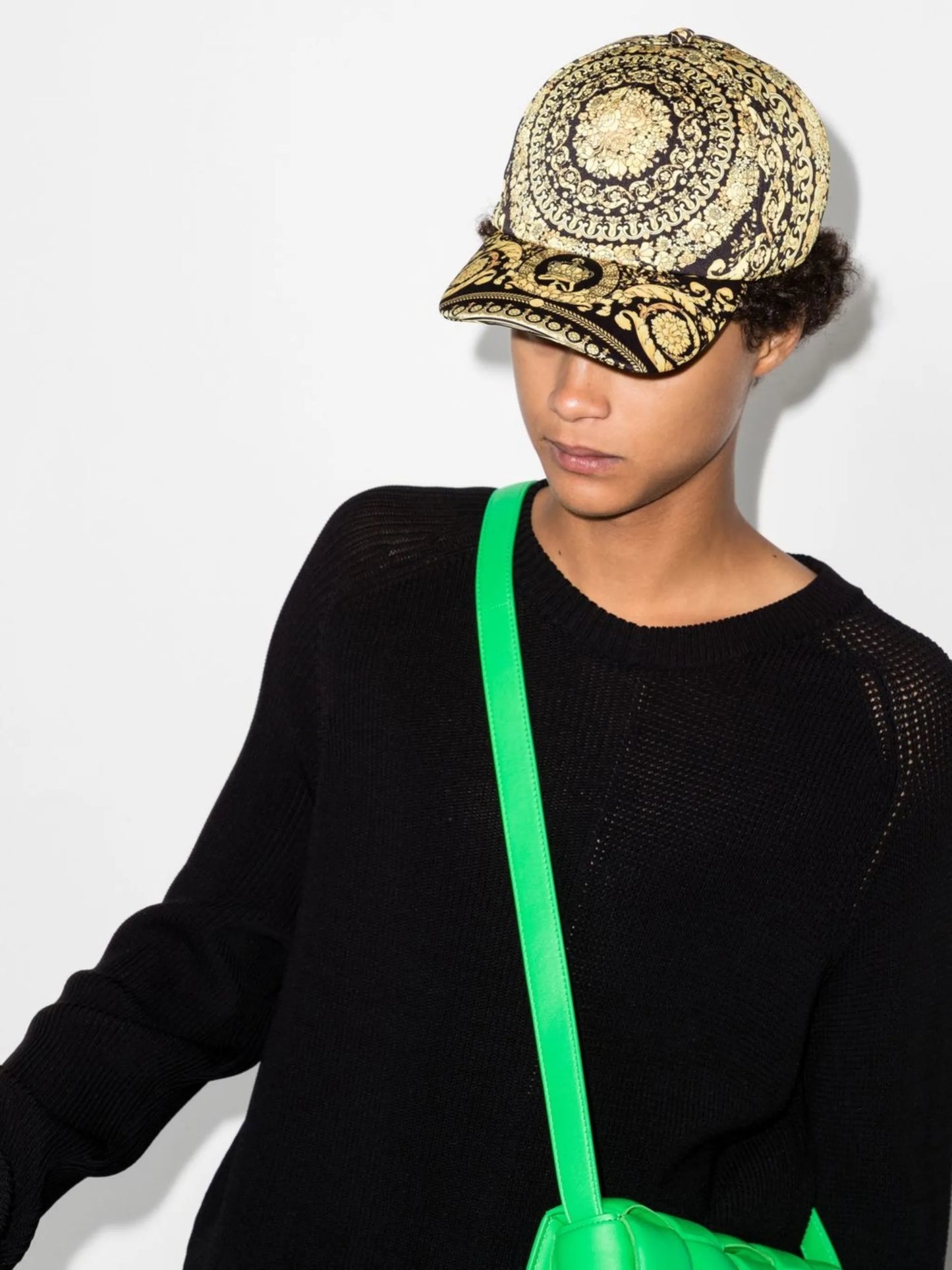 baroque-print cap