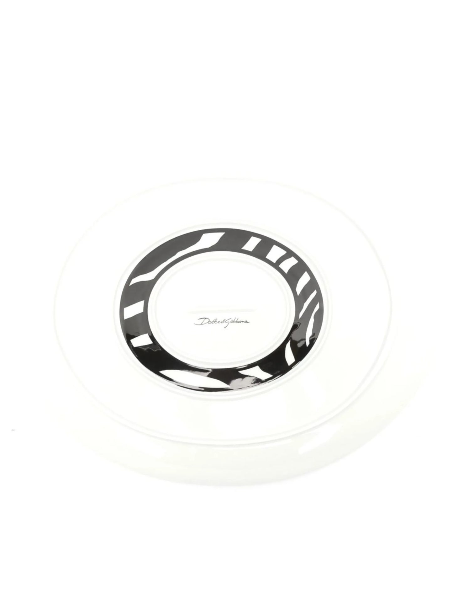 zebra-print oval serving plate