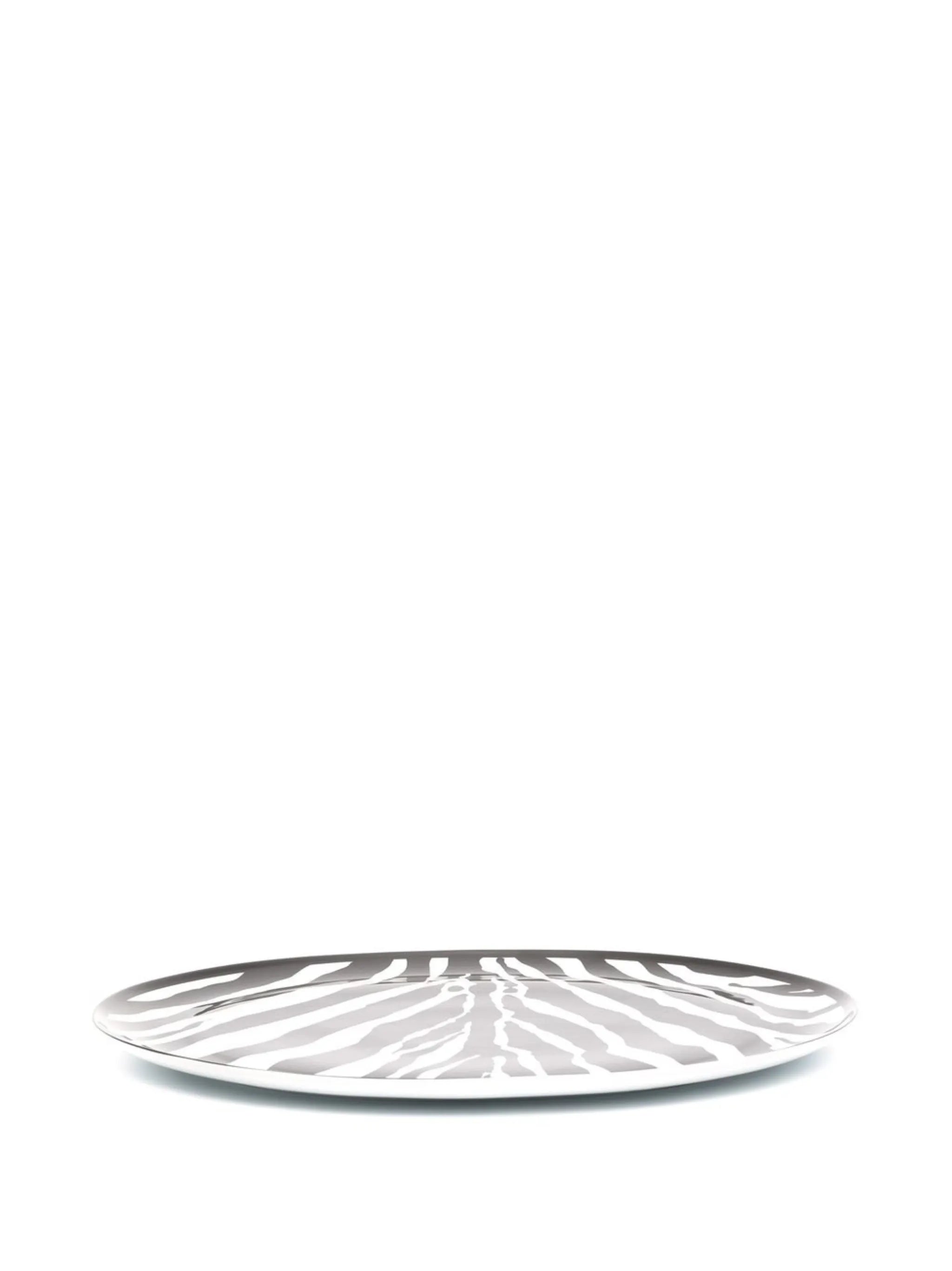 zebra-print oval serving plate