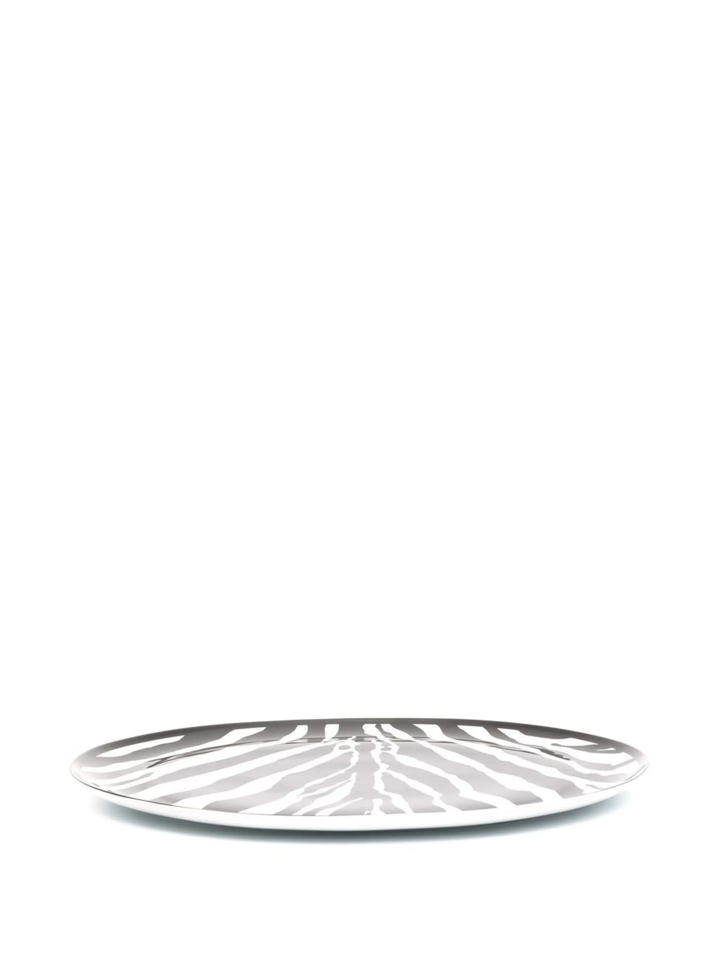 zebra-print oval serving plate