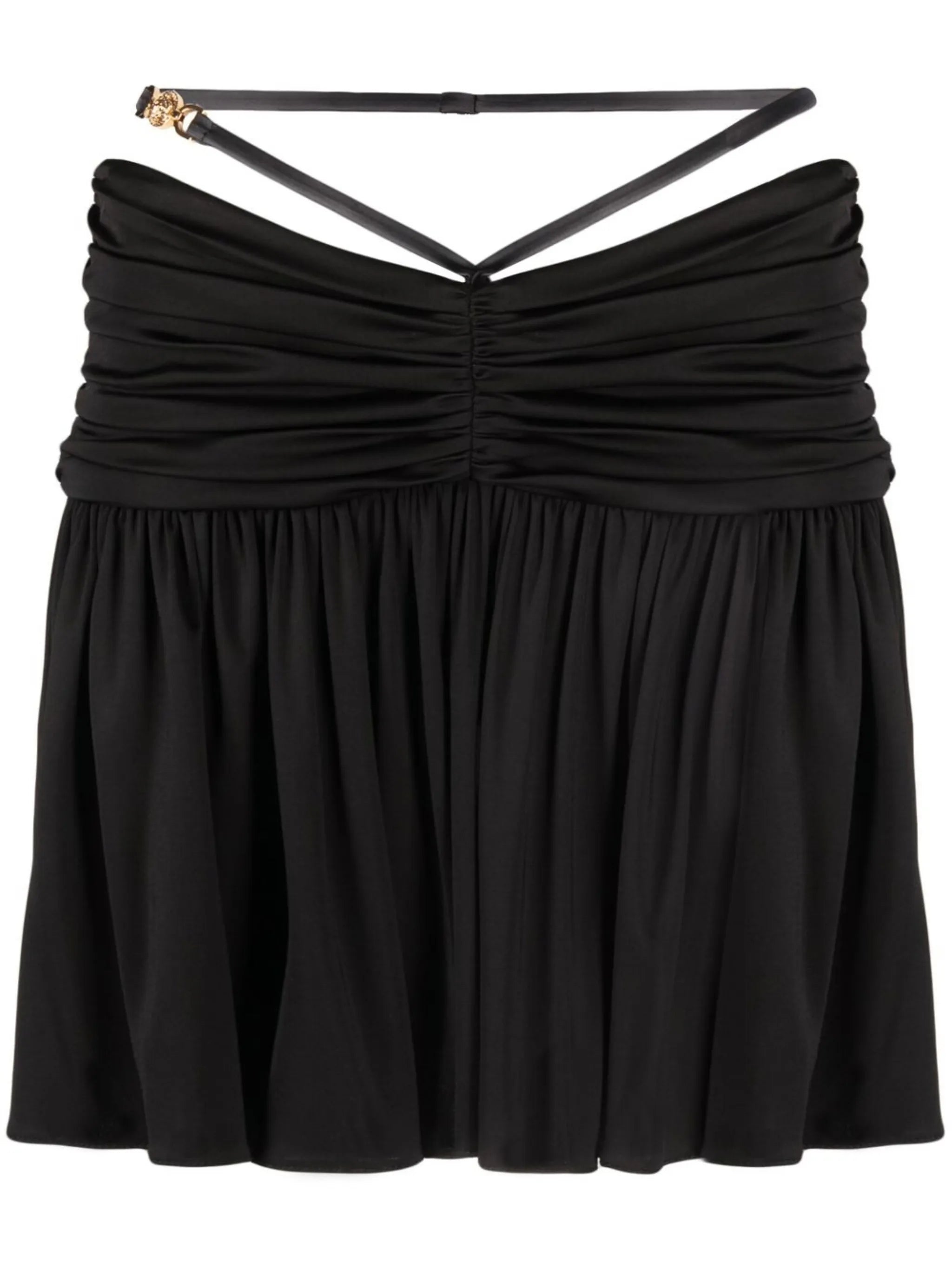 ruched-waist mini skirt