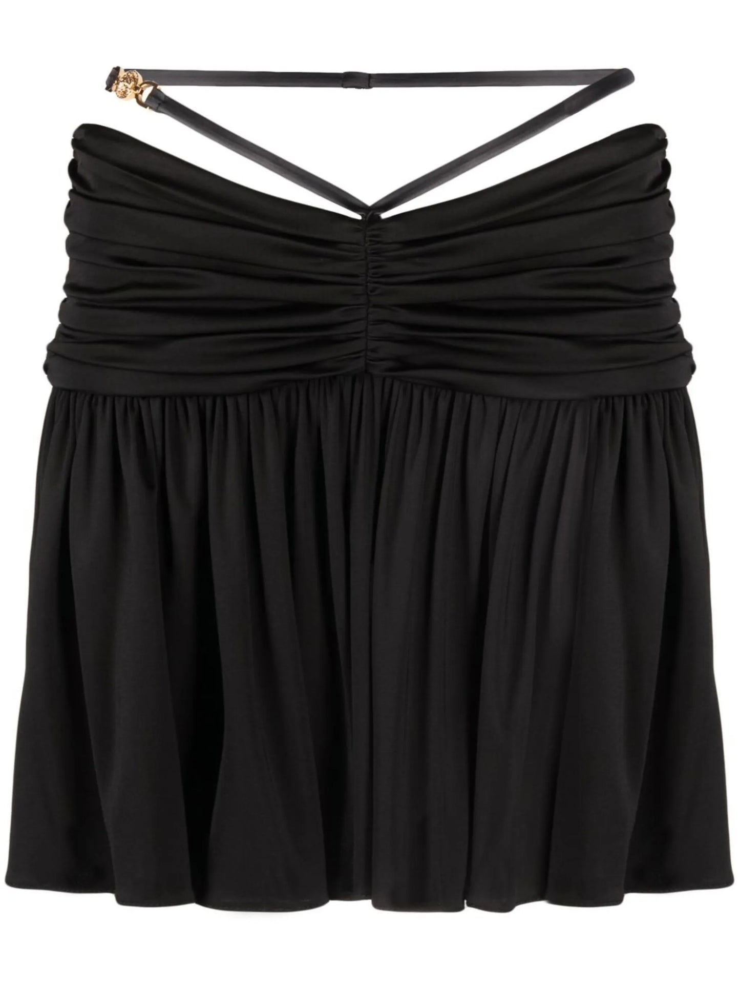 ruched-waist mini skirt