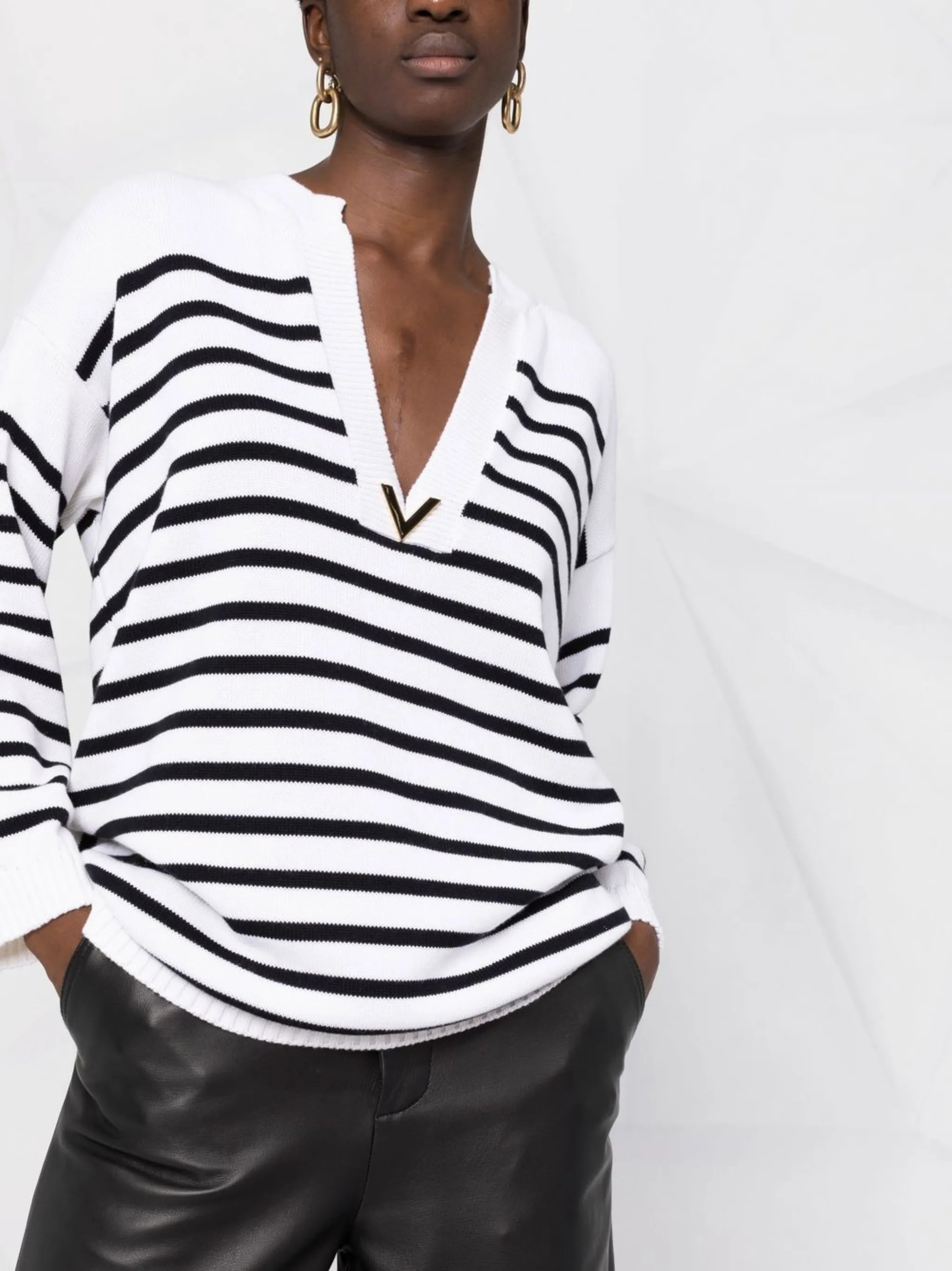 stripe-print knit jumper