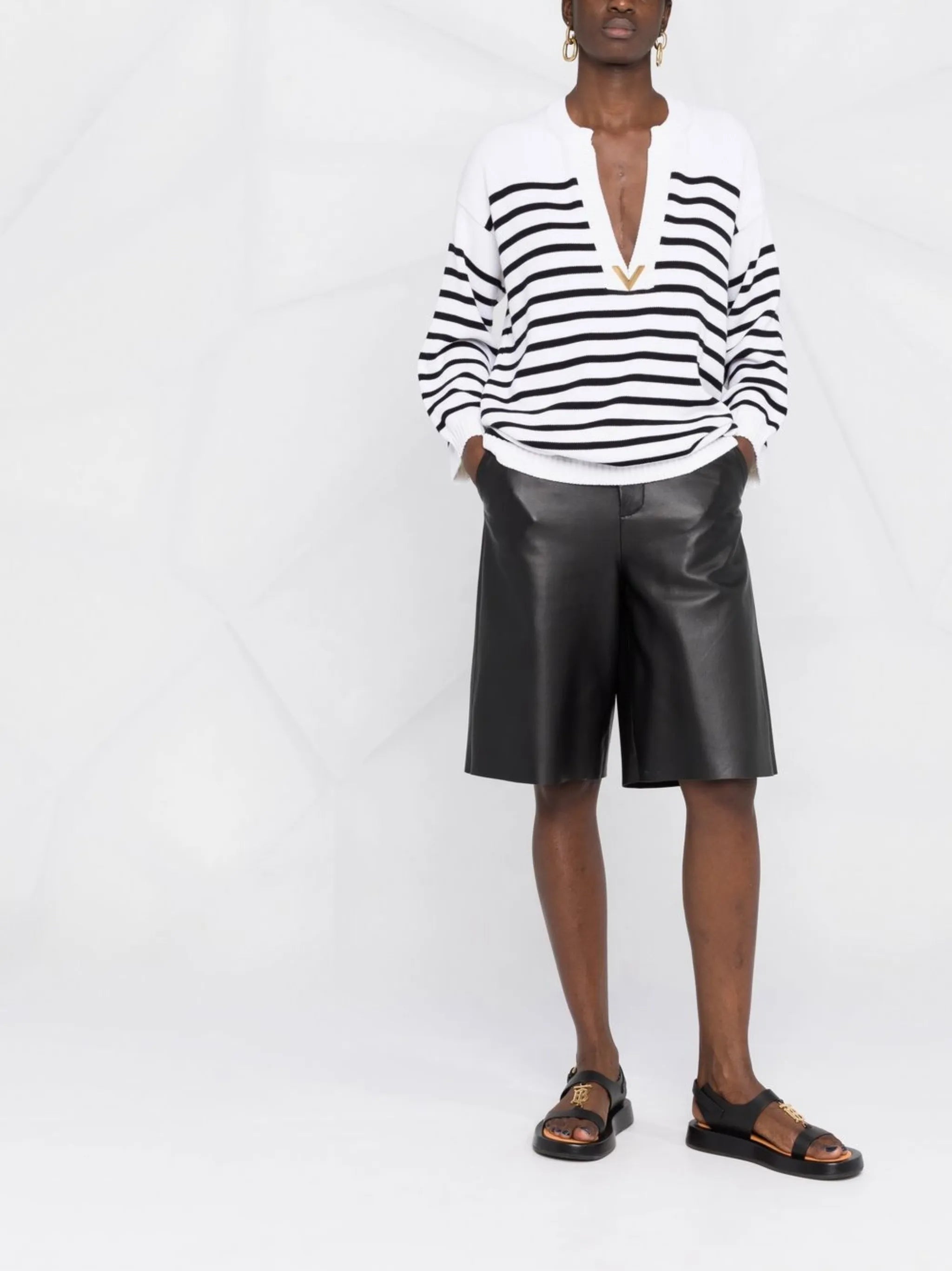 stripe-print knit jumper