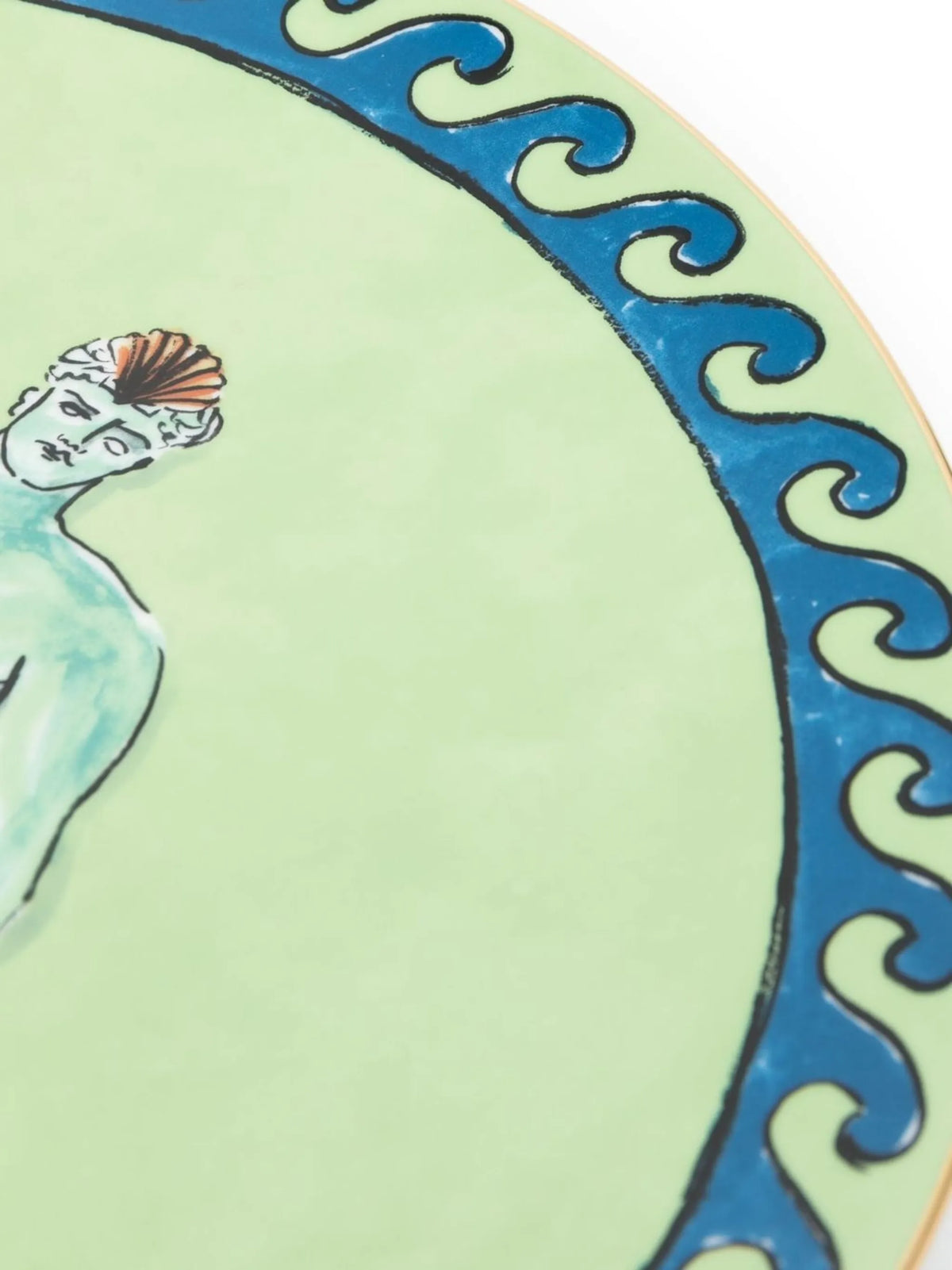 Il Viaggio Di Nettuno Moss Green centerpiece and charger plate