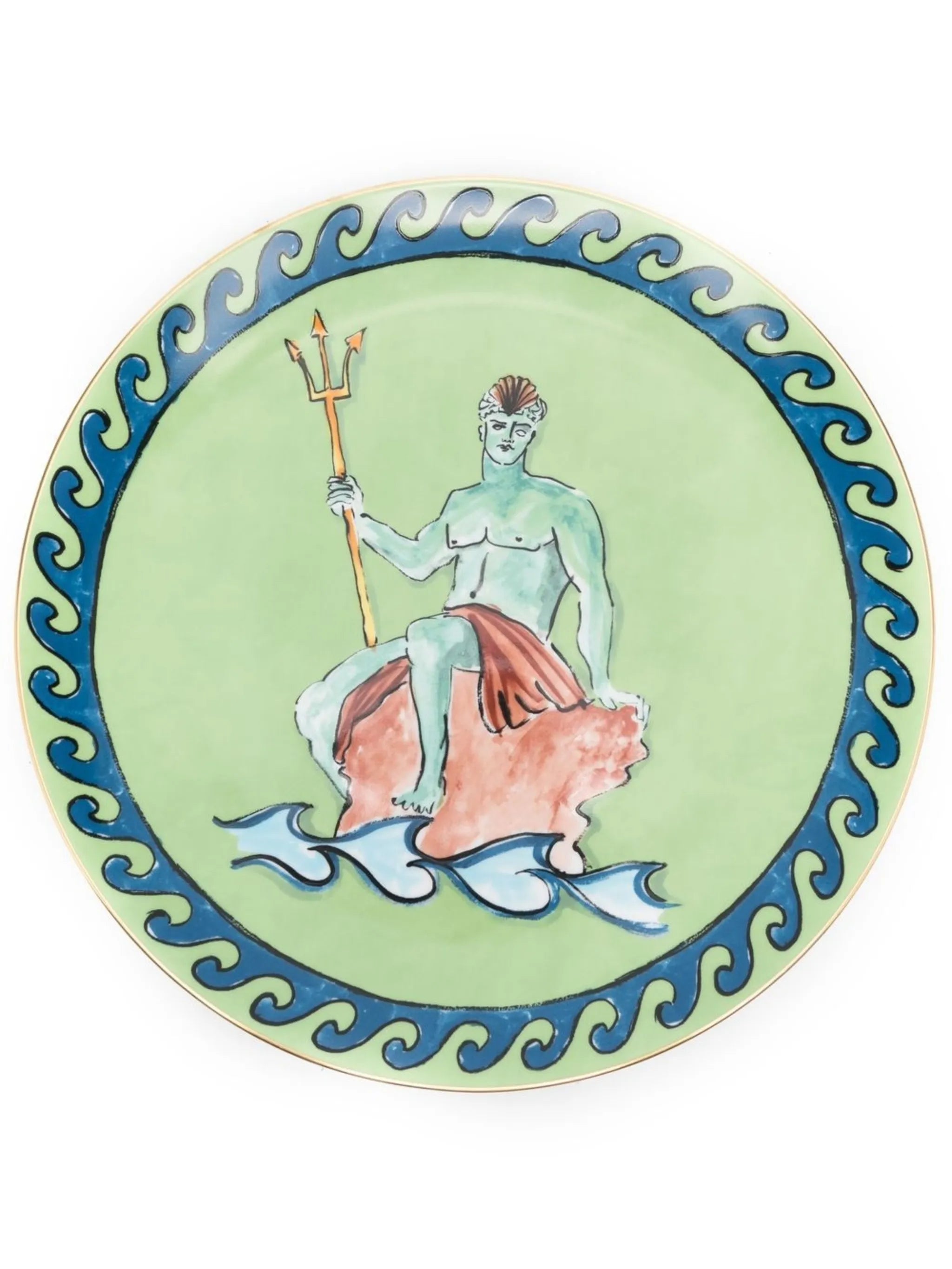 Il Viaggio Di Nettuno Moss Green centerpiece and charger plate