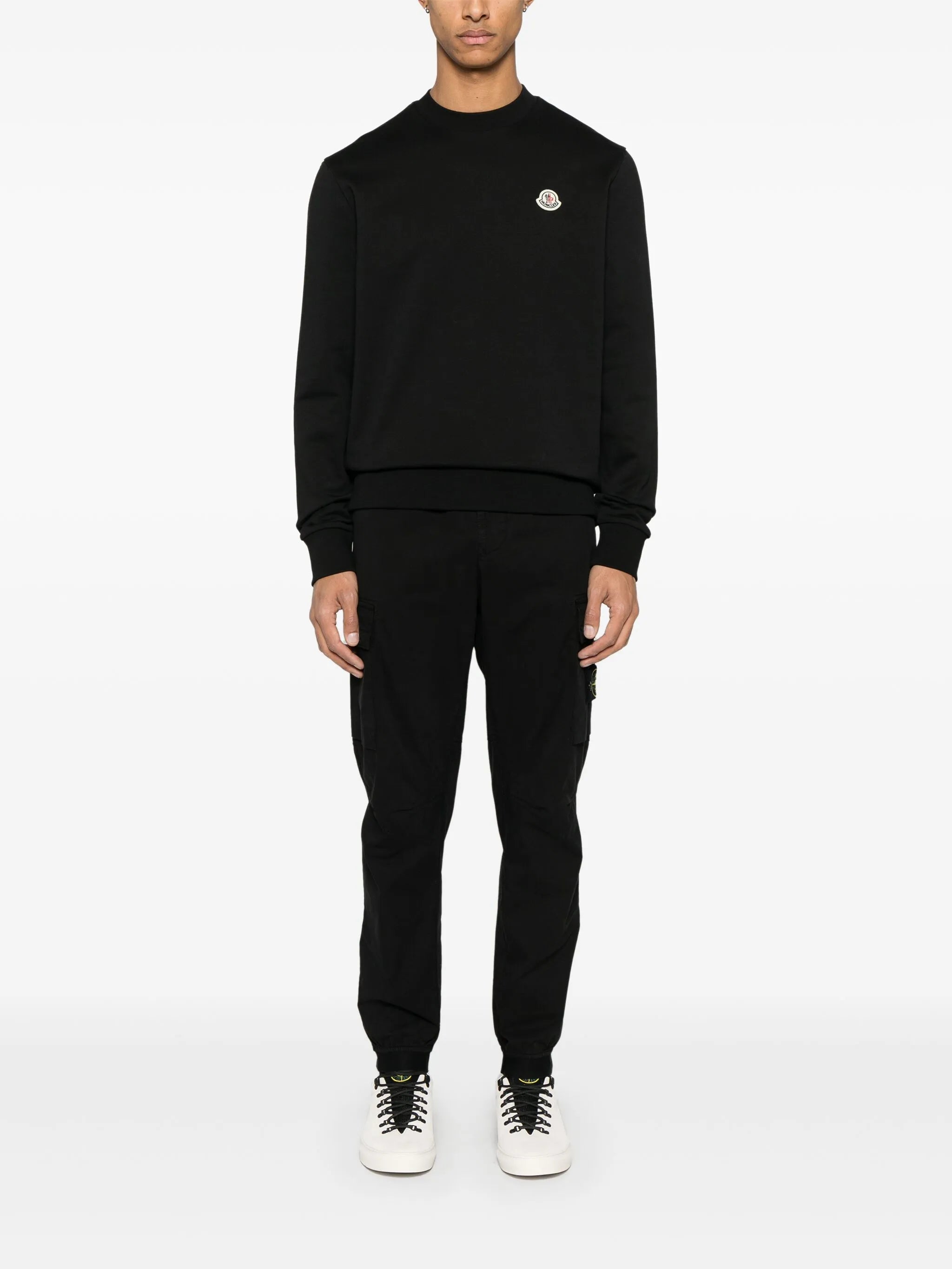 logo-patch cotton sweatshirt