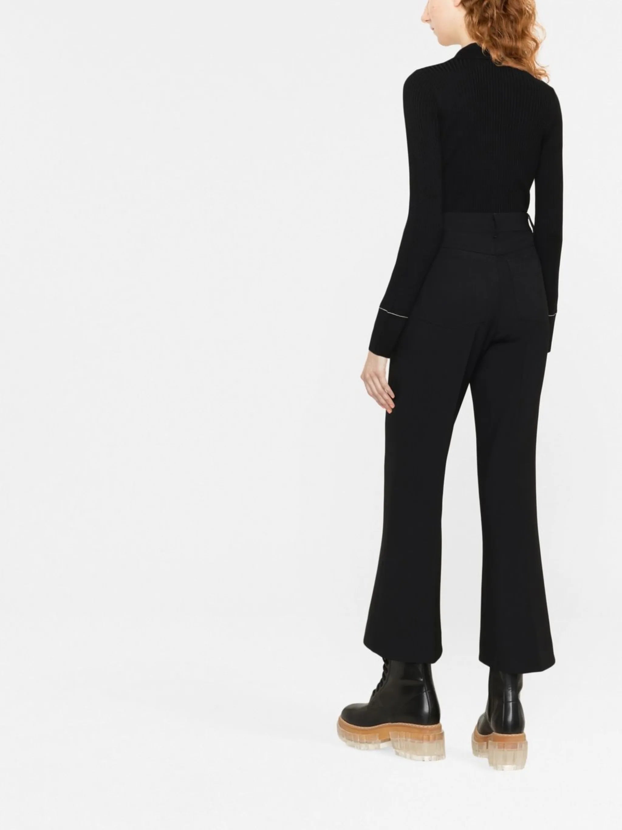 cropped bootcut trousers