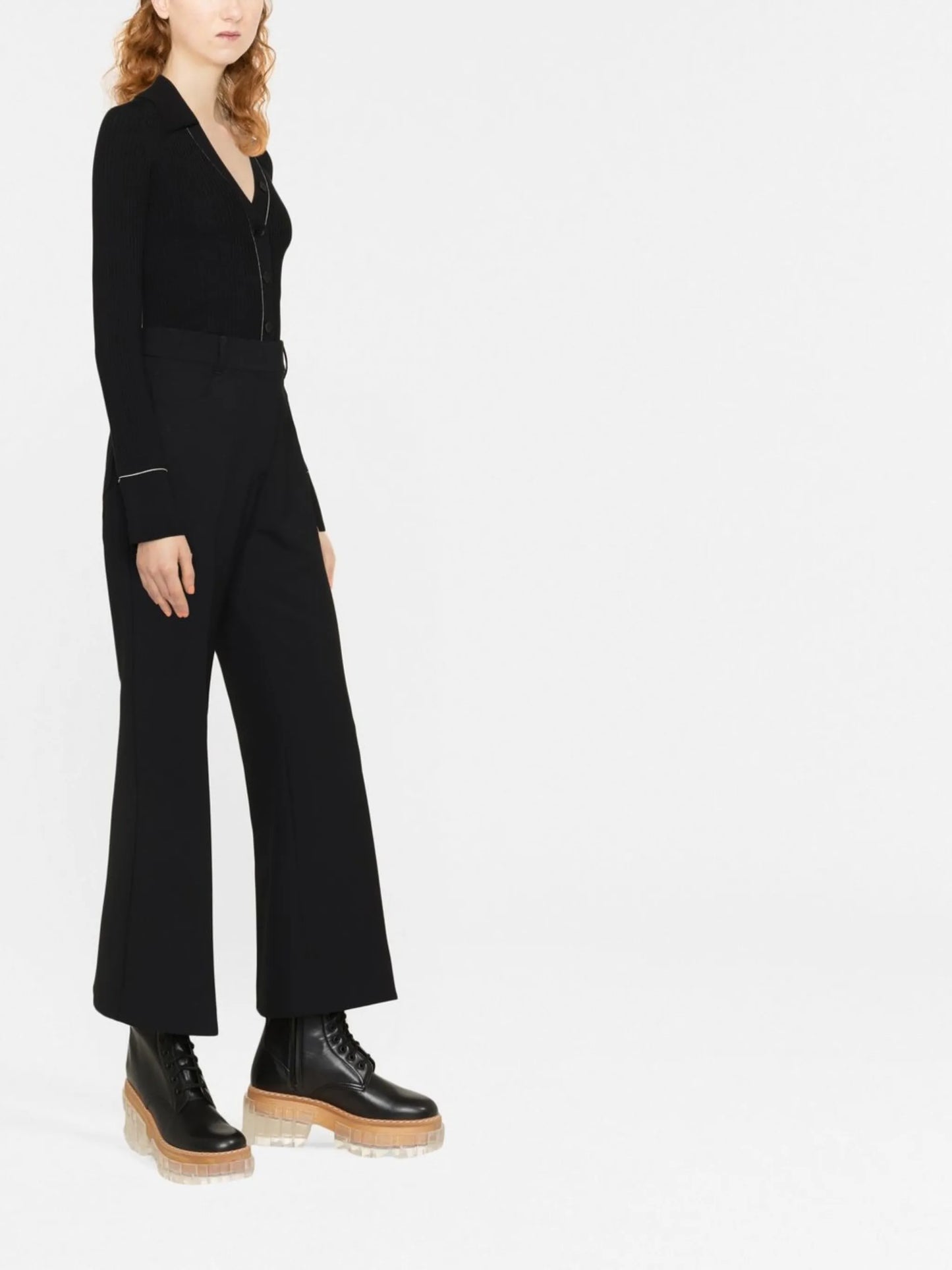 cropped bootcut trousers