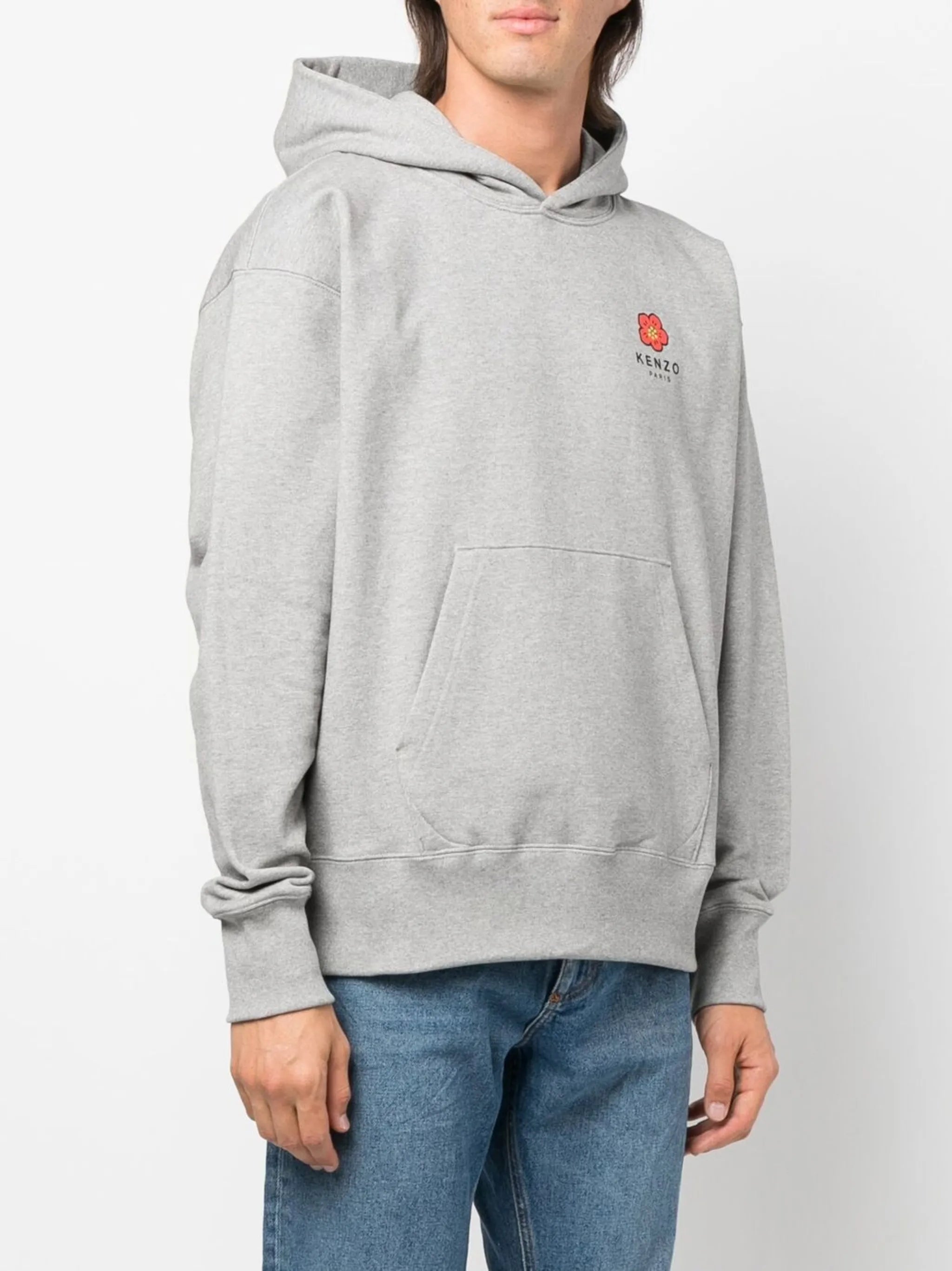 logo-print long-sleeved hoodie