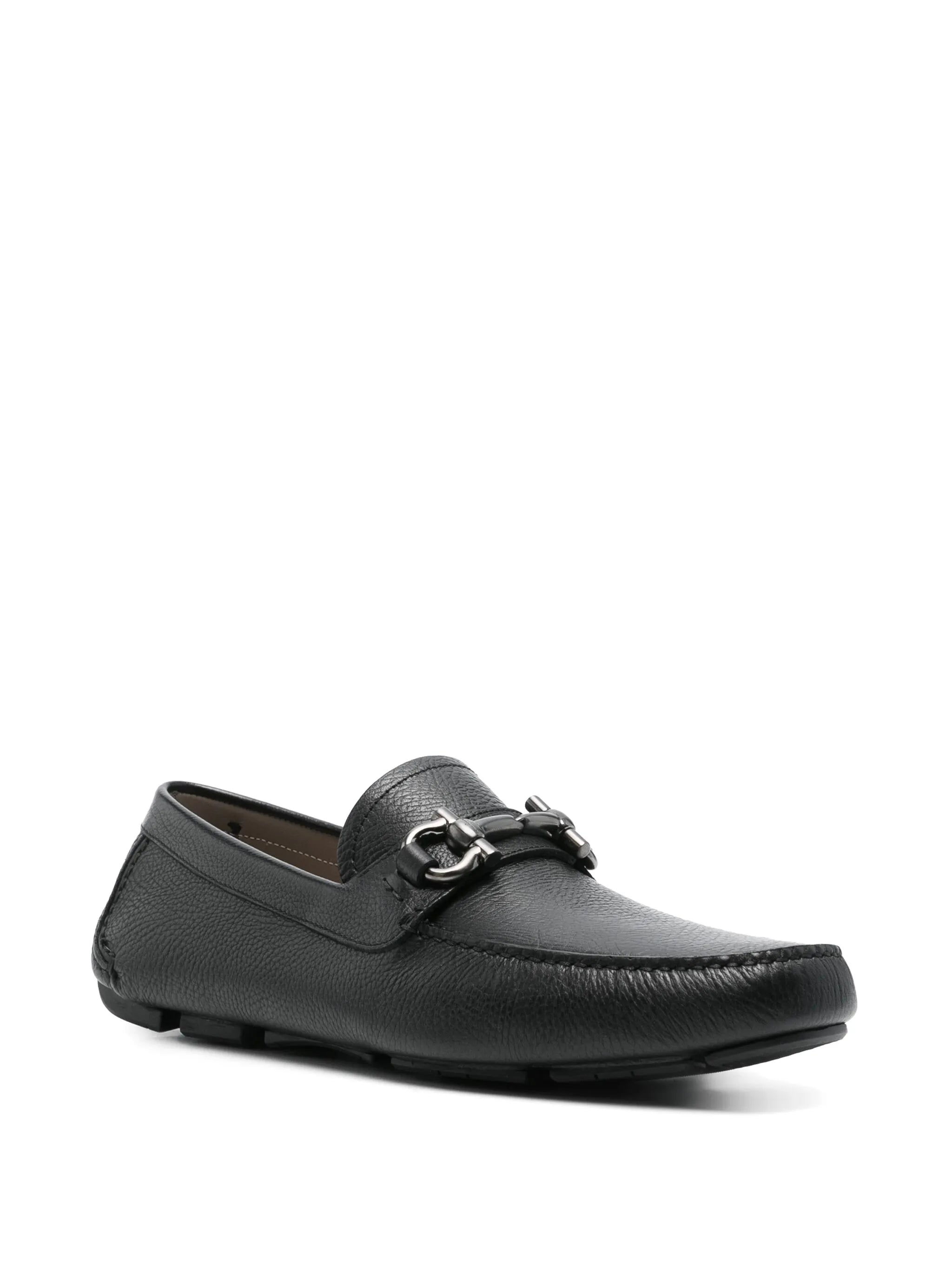Gancini slip-on leather loafers