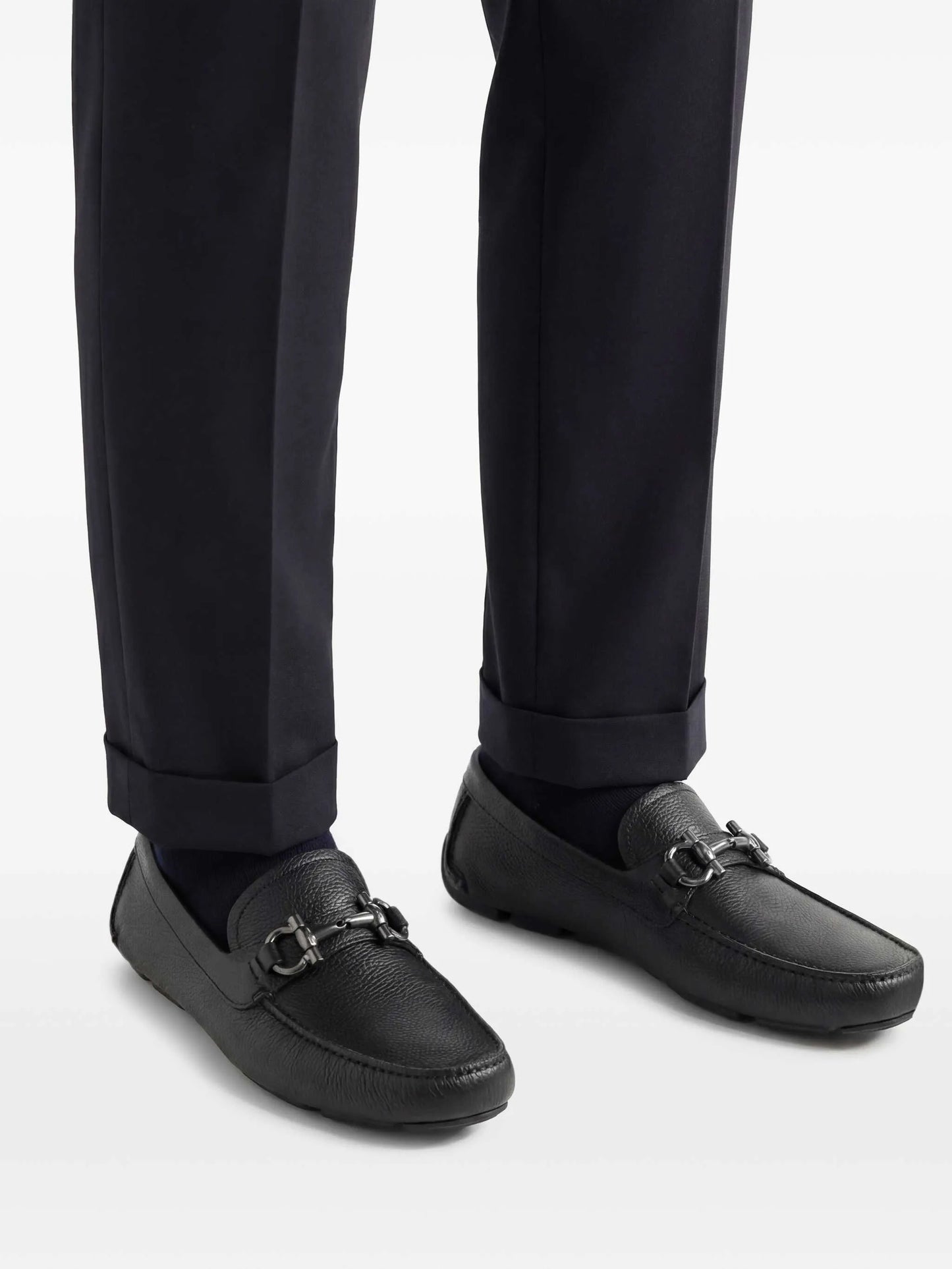 Gancini slip-on leather loafers