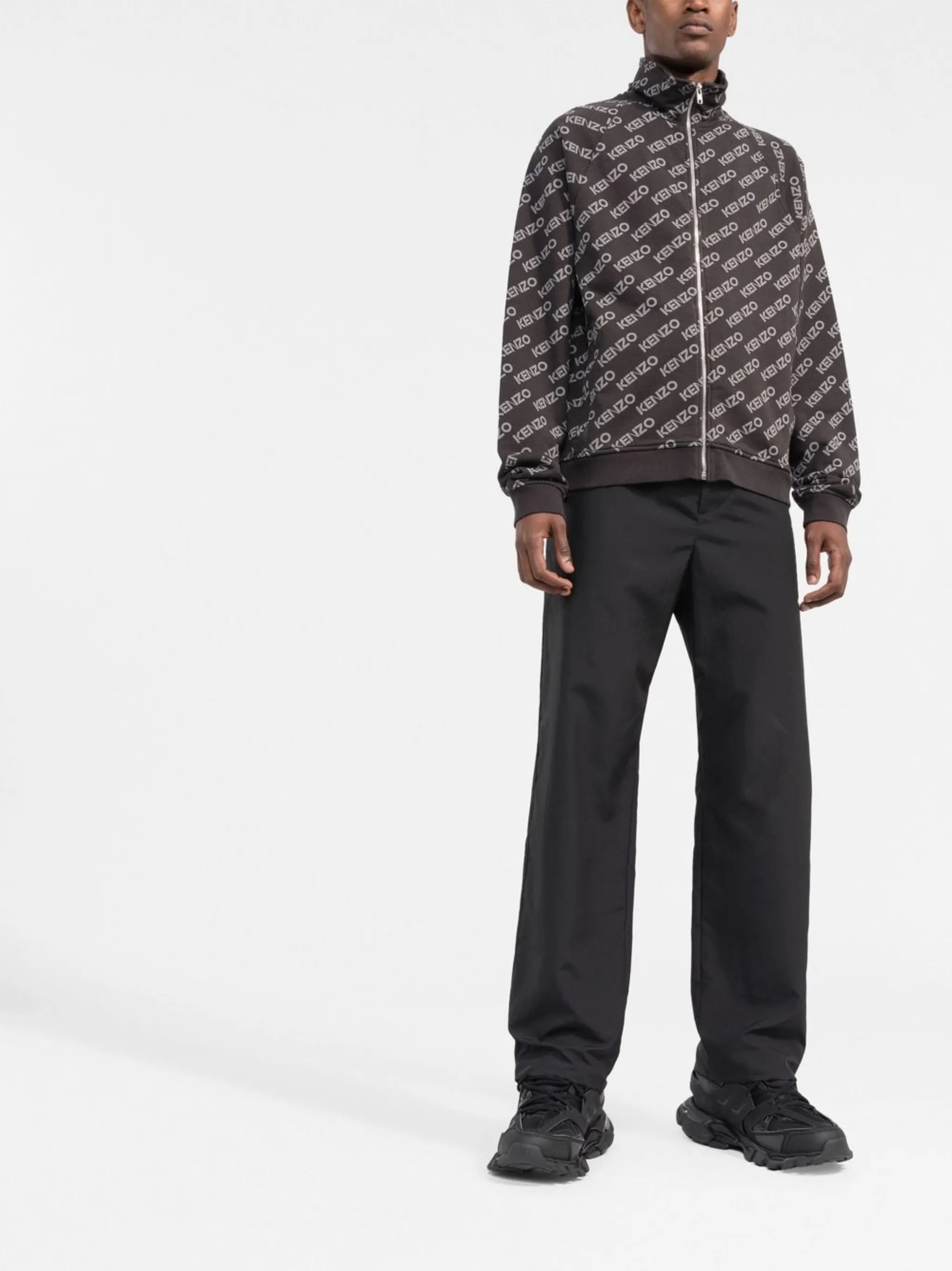 logo print zip-up jacket