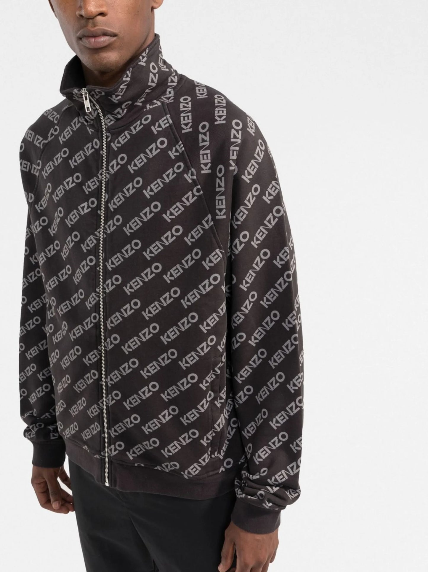 logo print zip-up jacket