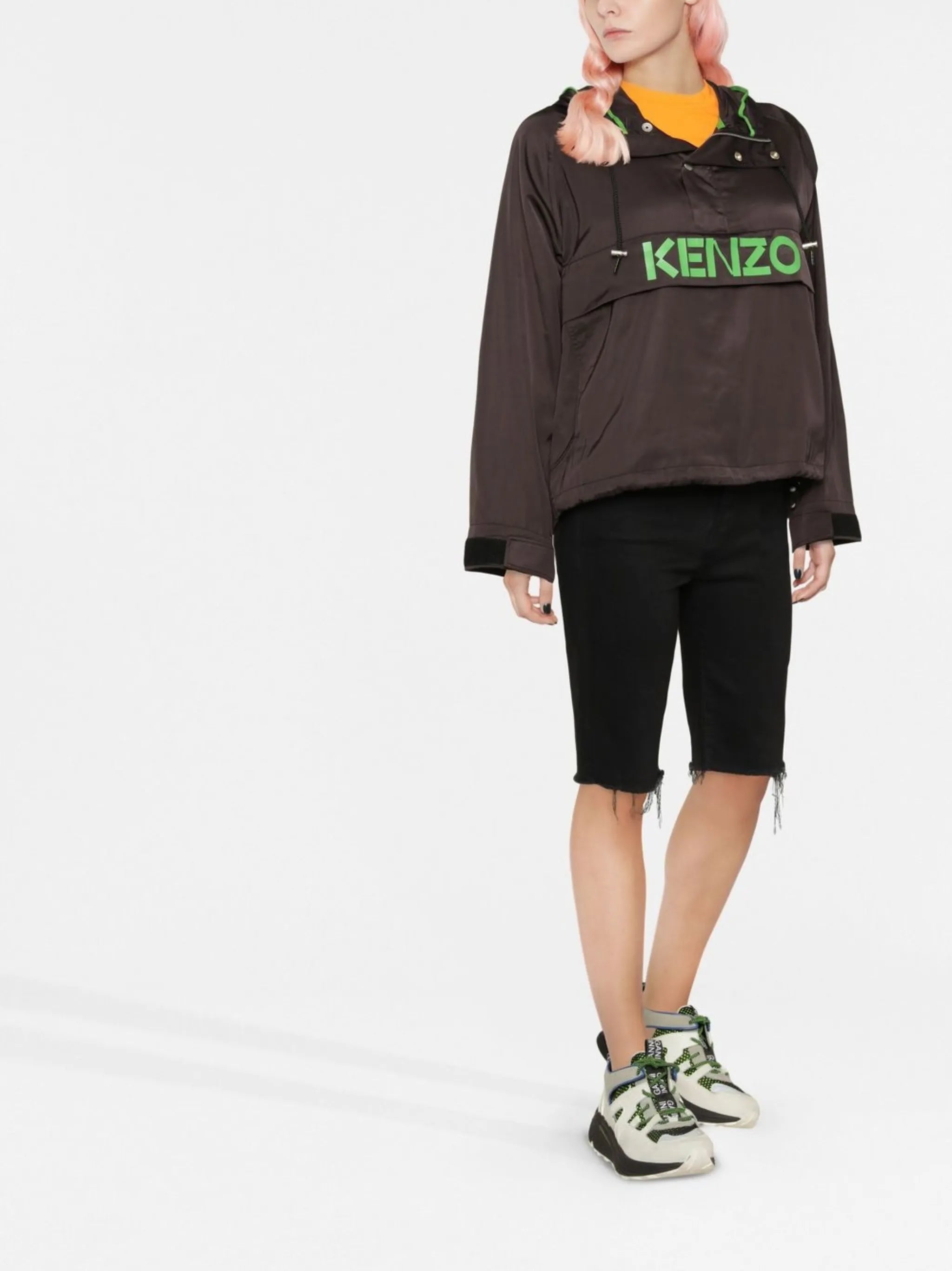 logo-print hooded jacket