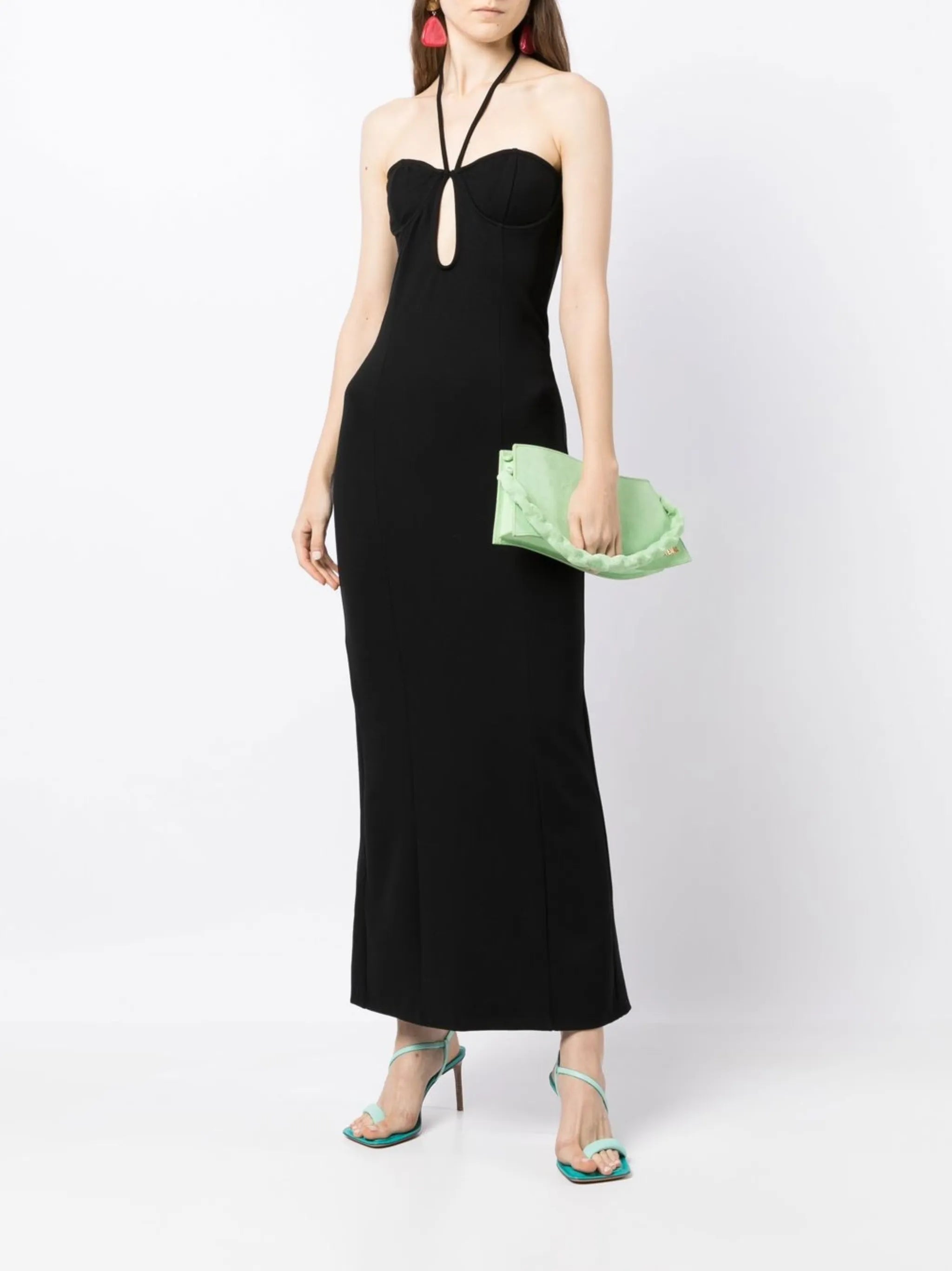 halterneck cutout-detail dress