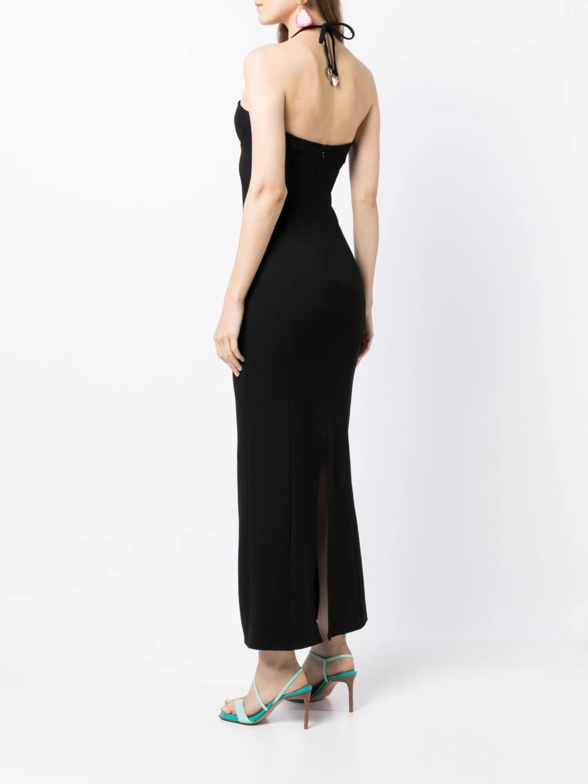 halterneck cutout-detail dress