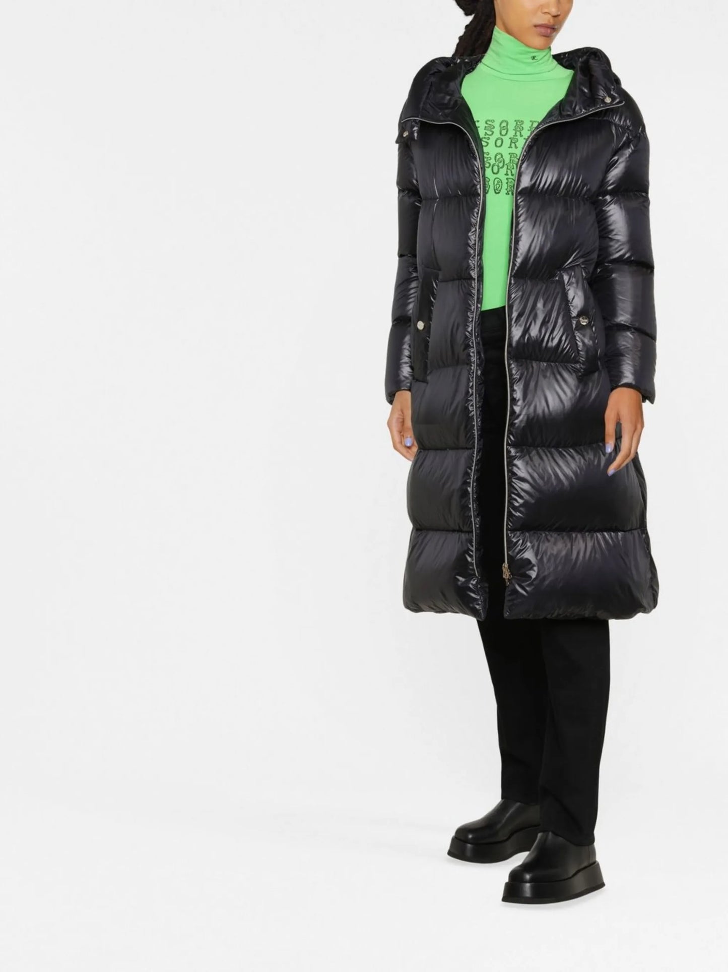 quilted padded zipped coat