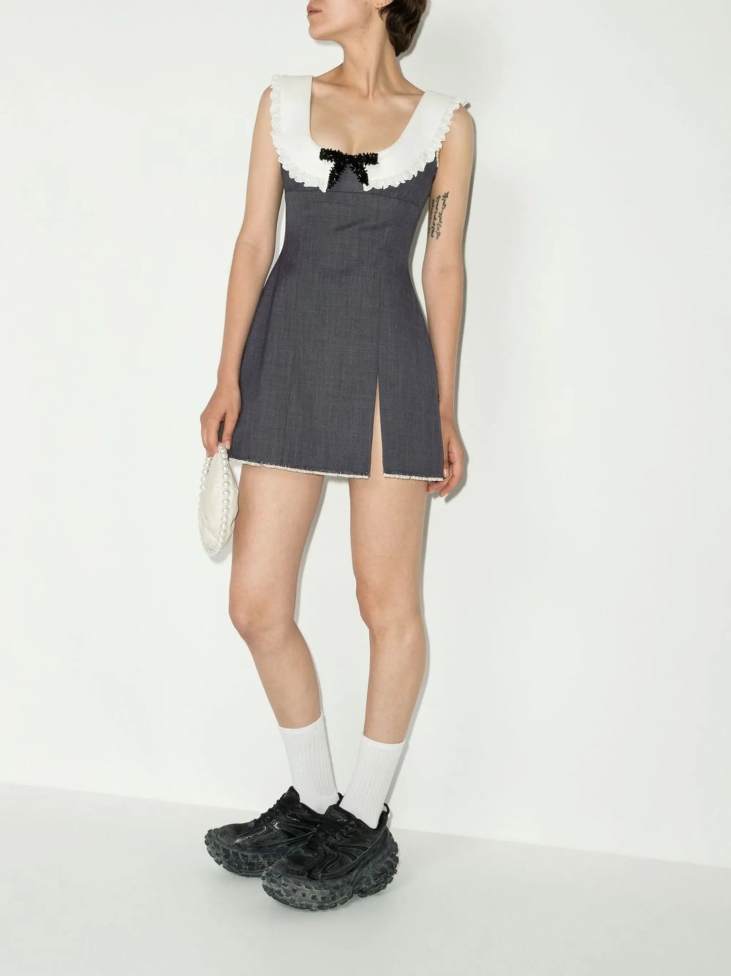 bow-detail sleeveless dress