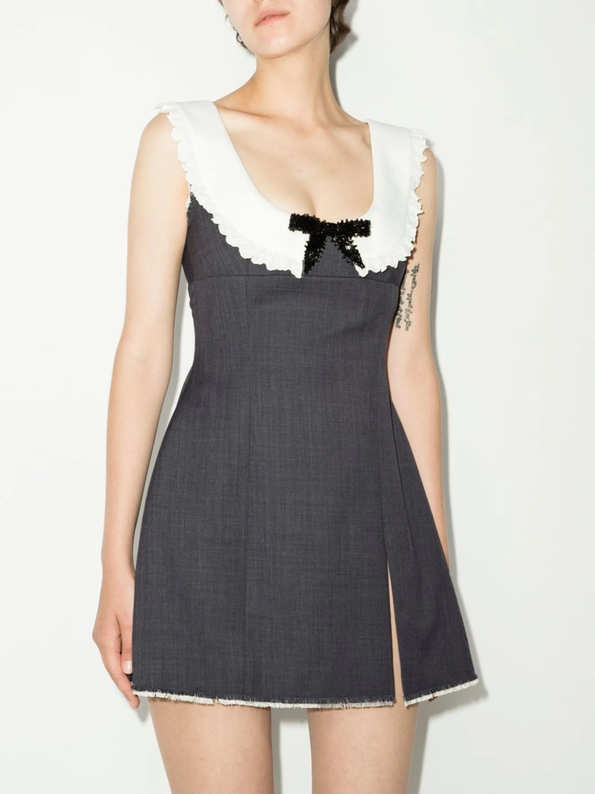bow-detail sleeveless dress