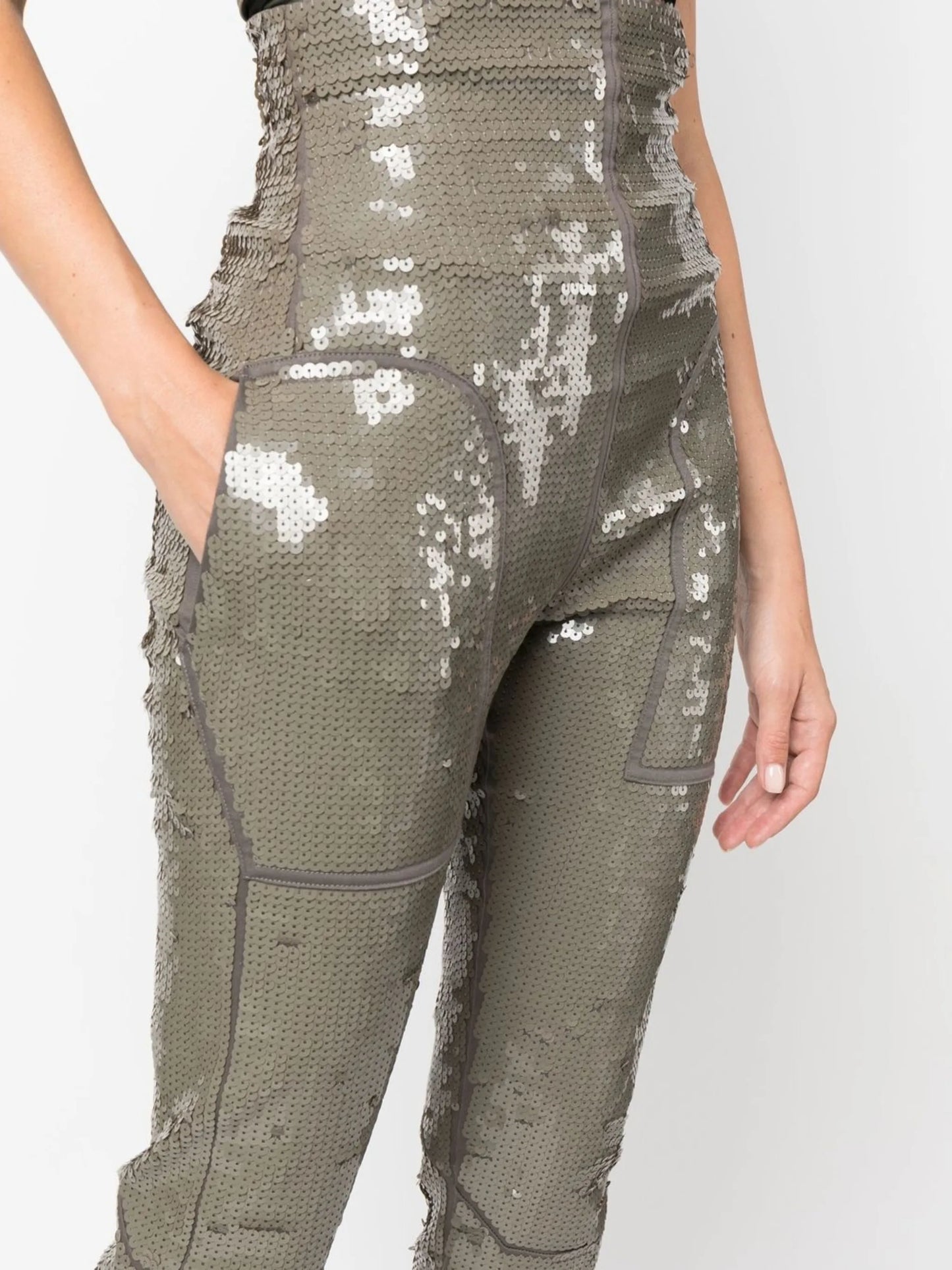 sequin-embellished skinny-cut leggings
