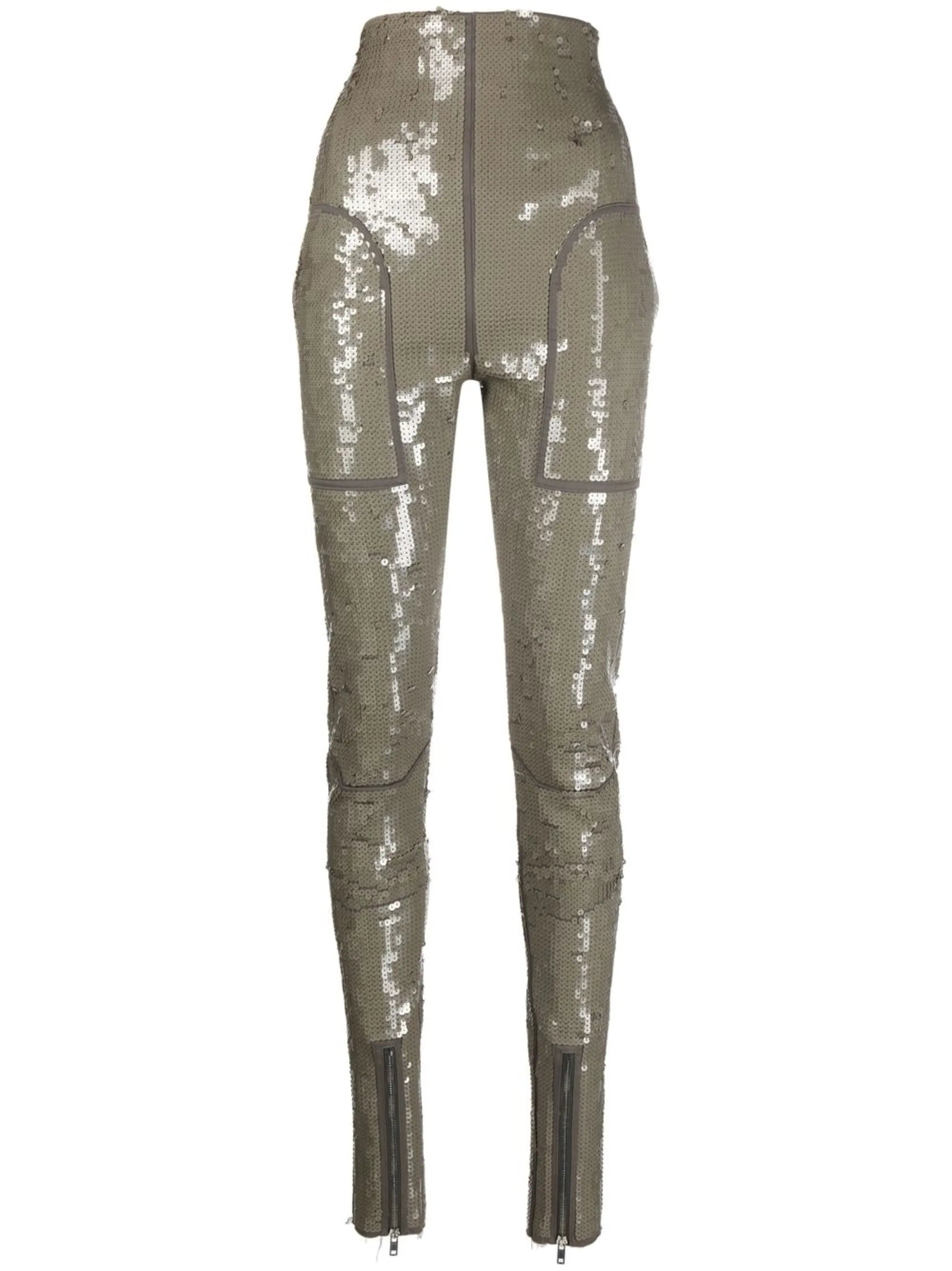 sequin-embellished skinny-cut leggings