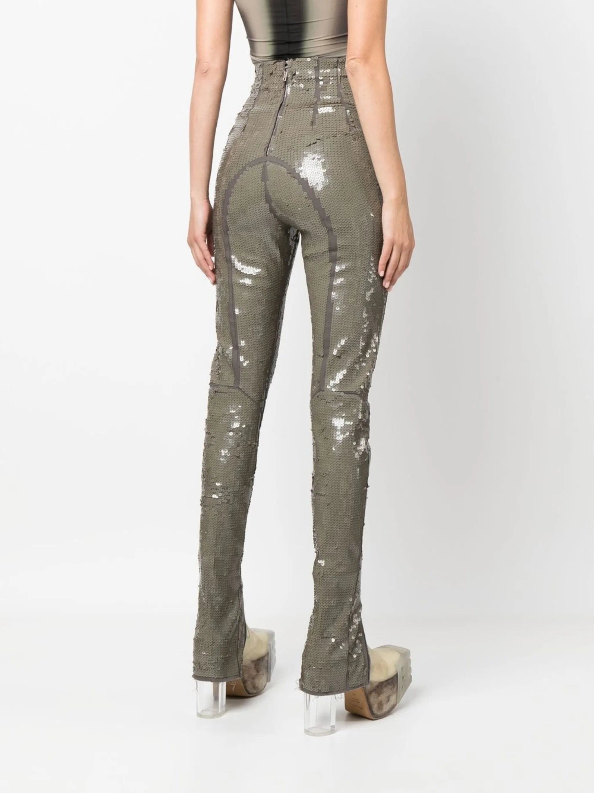 sequin-embellished skinny-cut leggings
