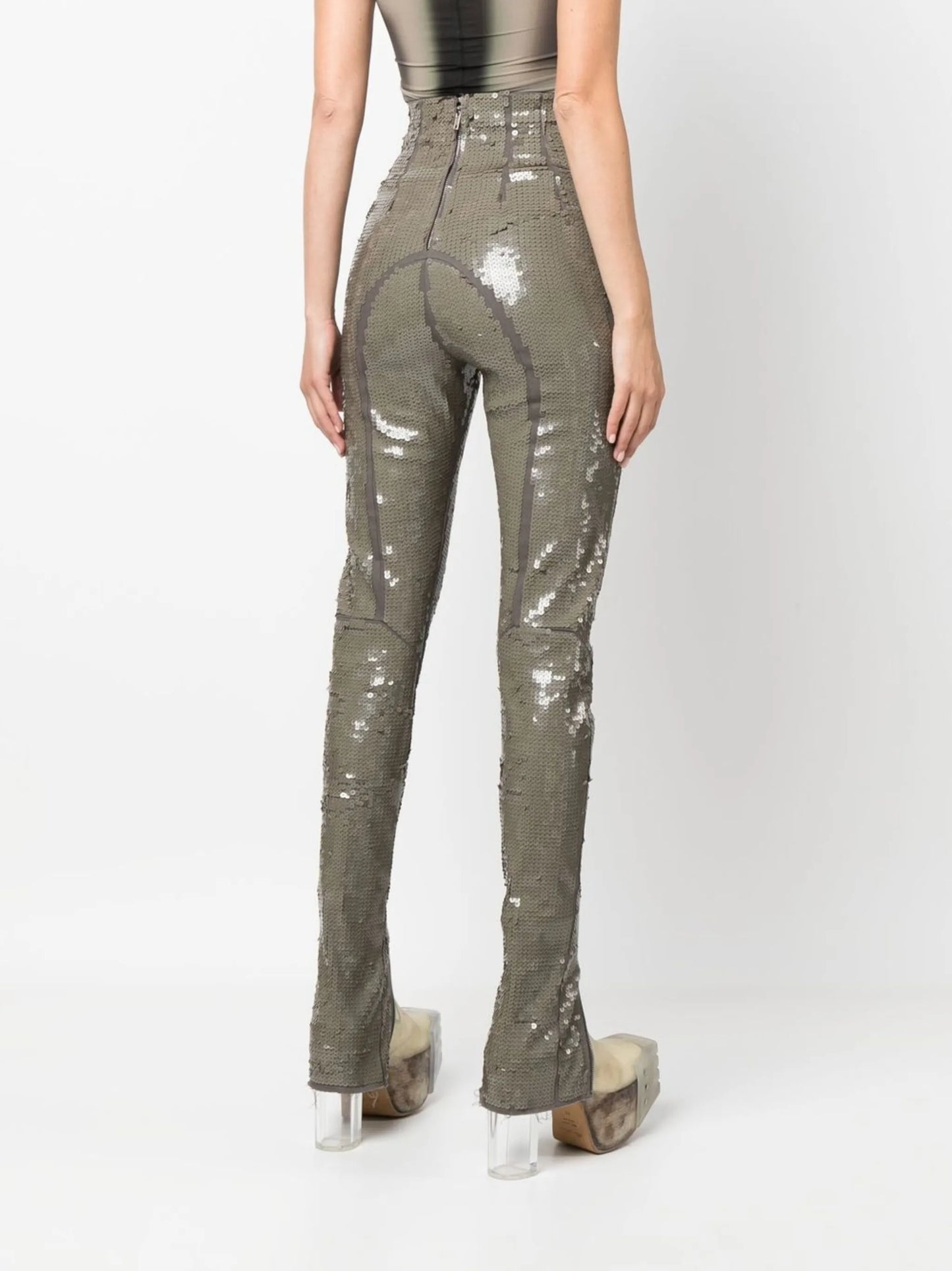 sequin-embellished skinny-cut leggings