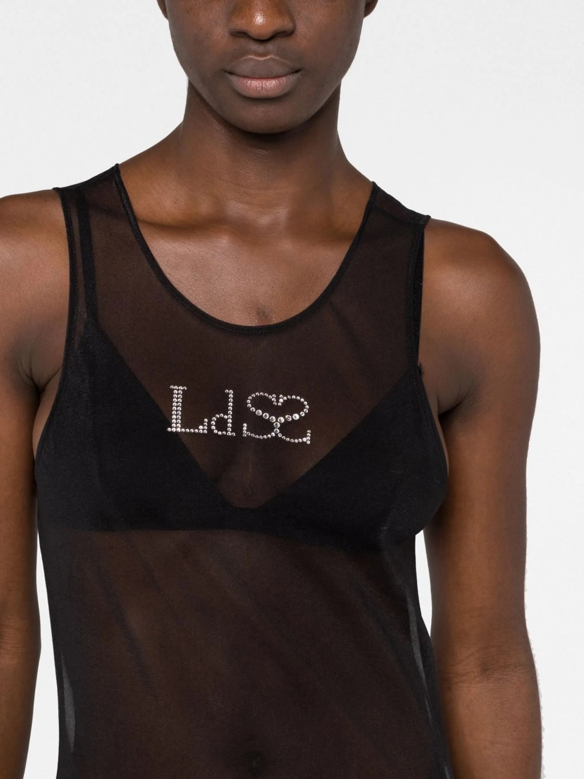 logo-print sleeveless top