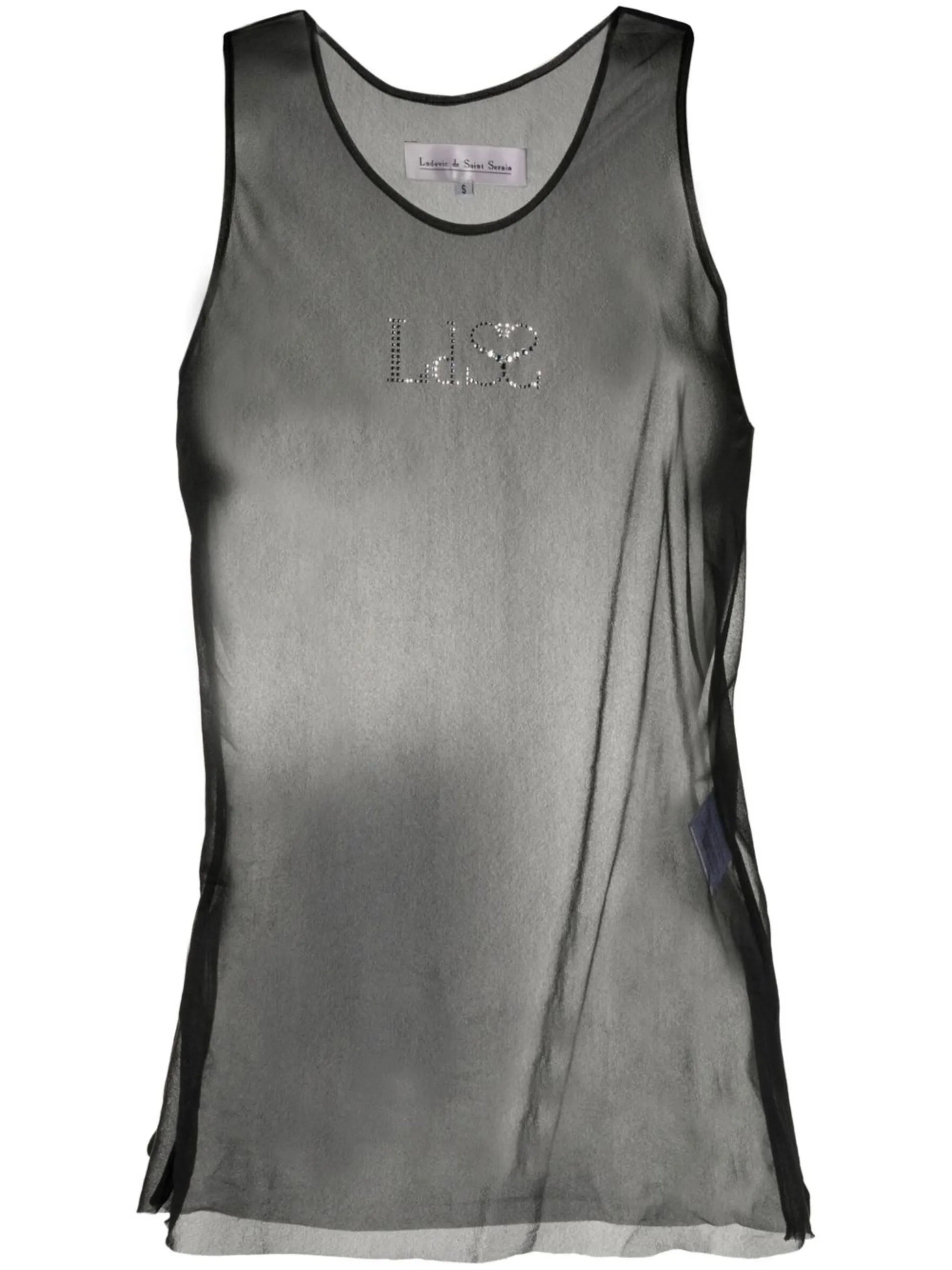 logo-print sleeveless top