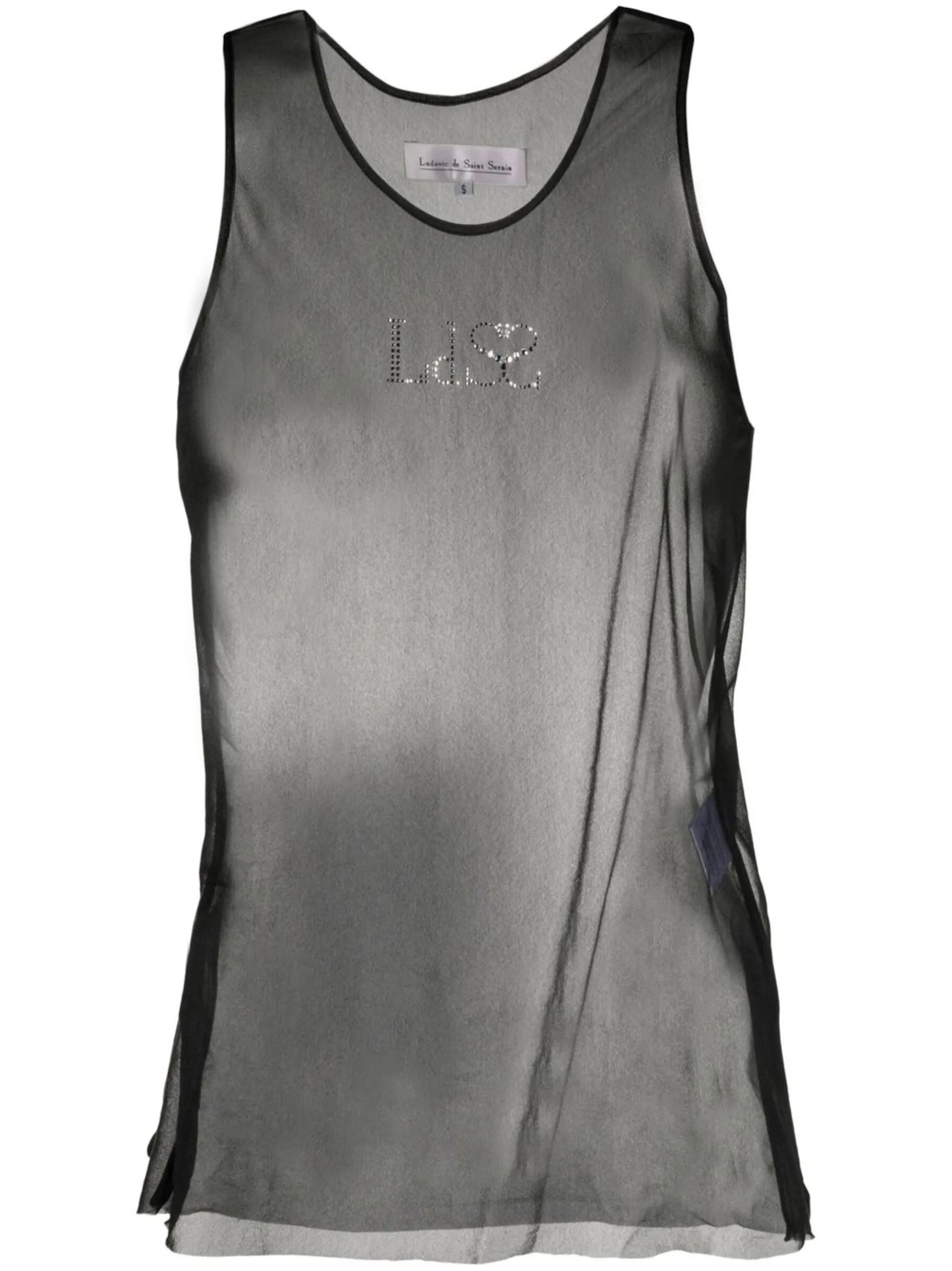 logo-print sleeveless top