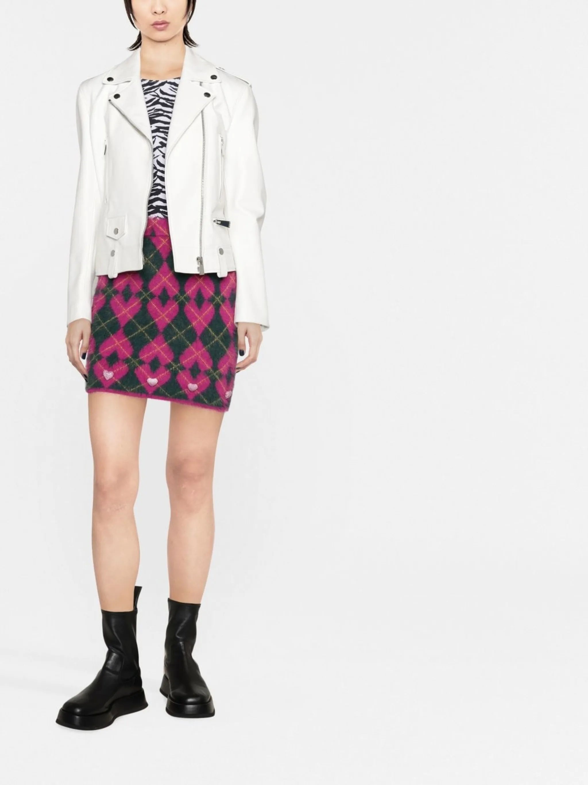 argyle intarsia knit skirt