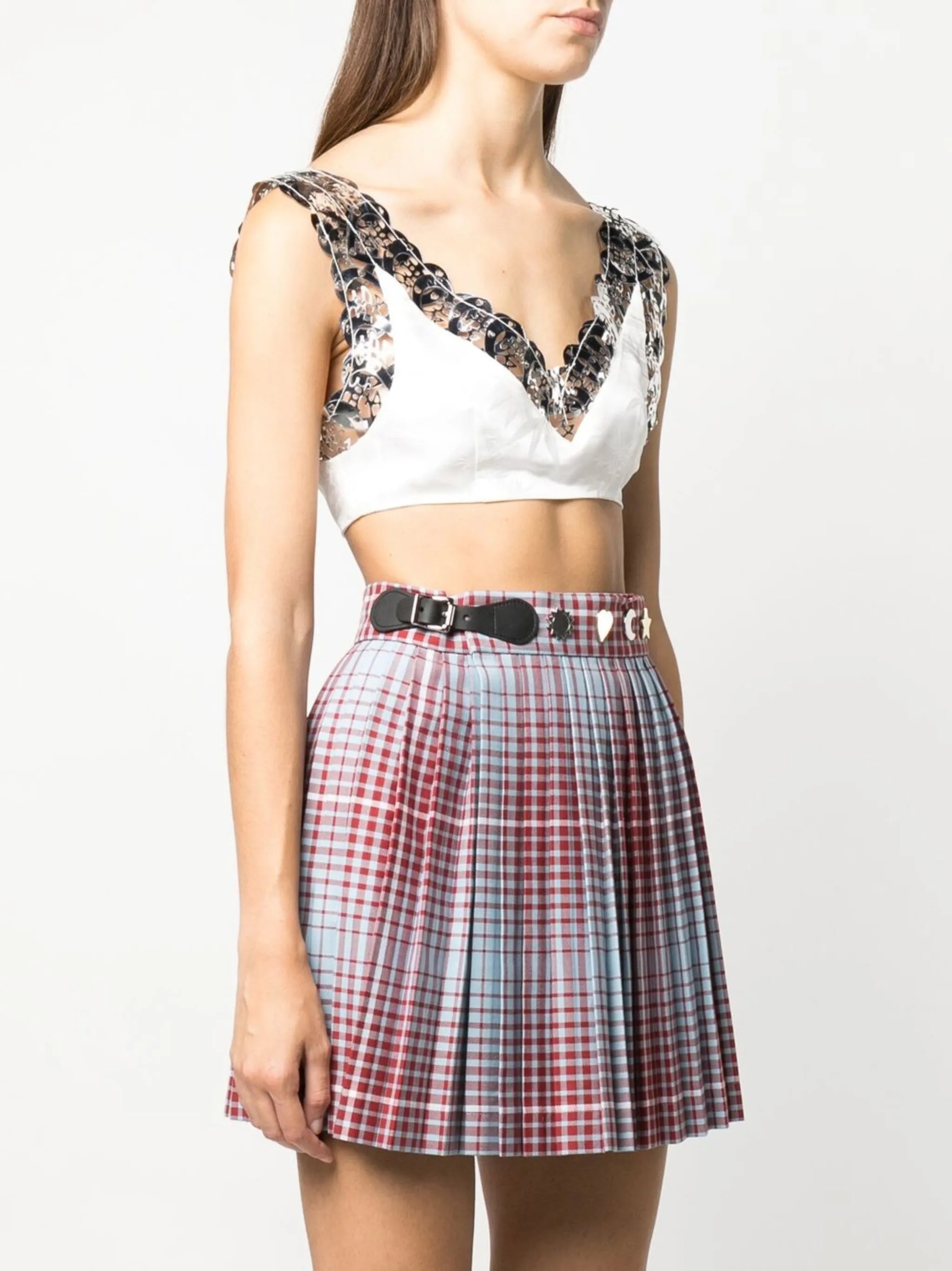V-neck silk tank top