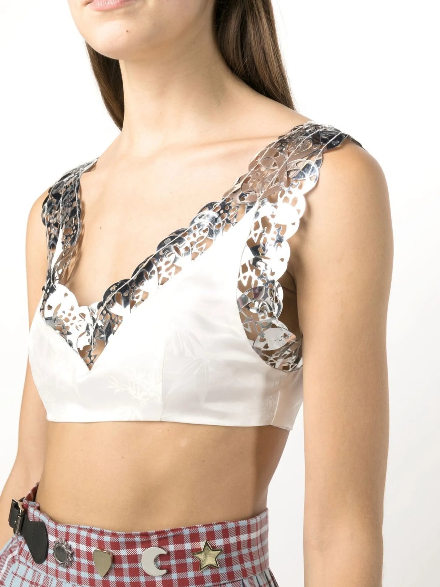 V-neck silk tank top