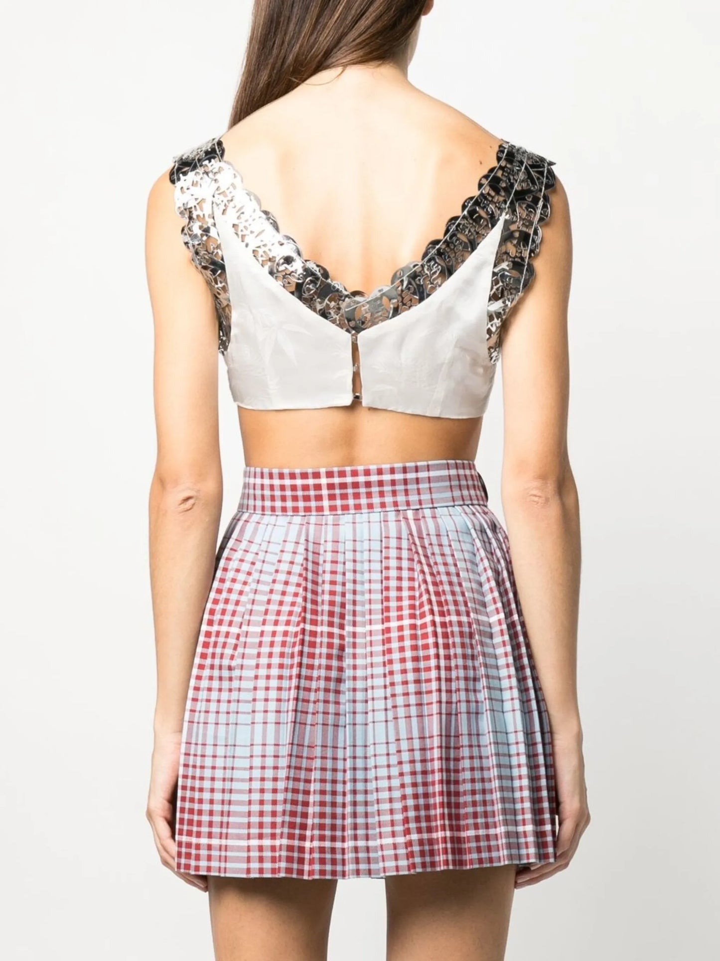 V-neck silk tank top