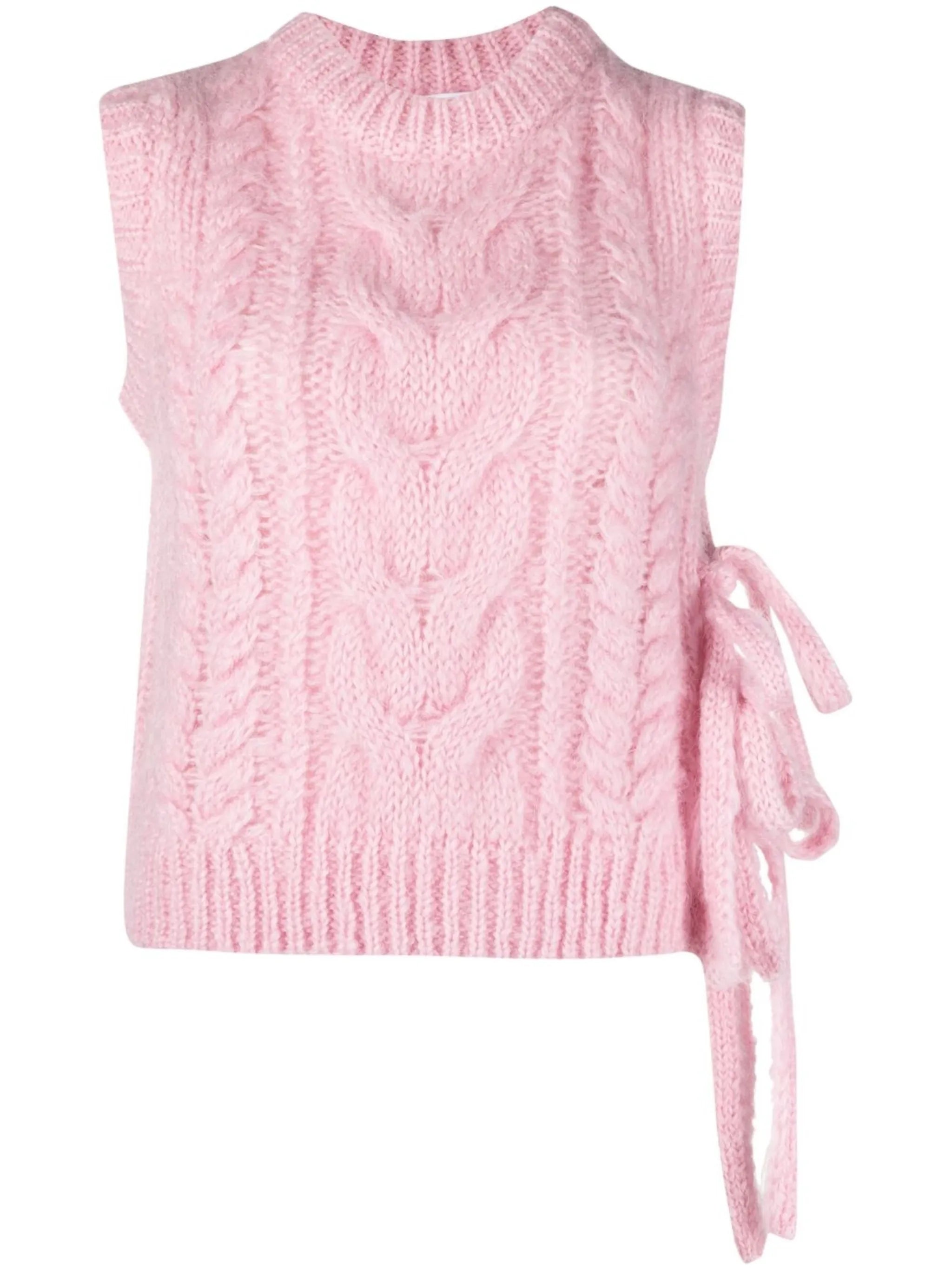 bow-detail knit vest