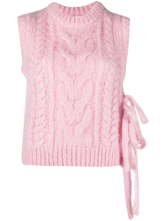 bow-detail knit vest