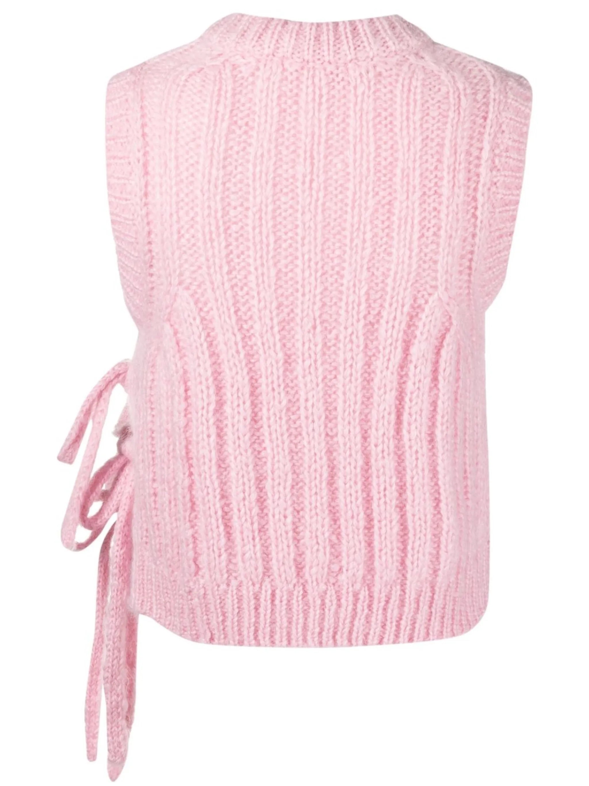 bow-detail knit vest