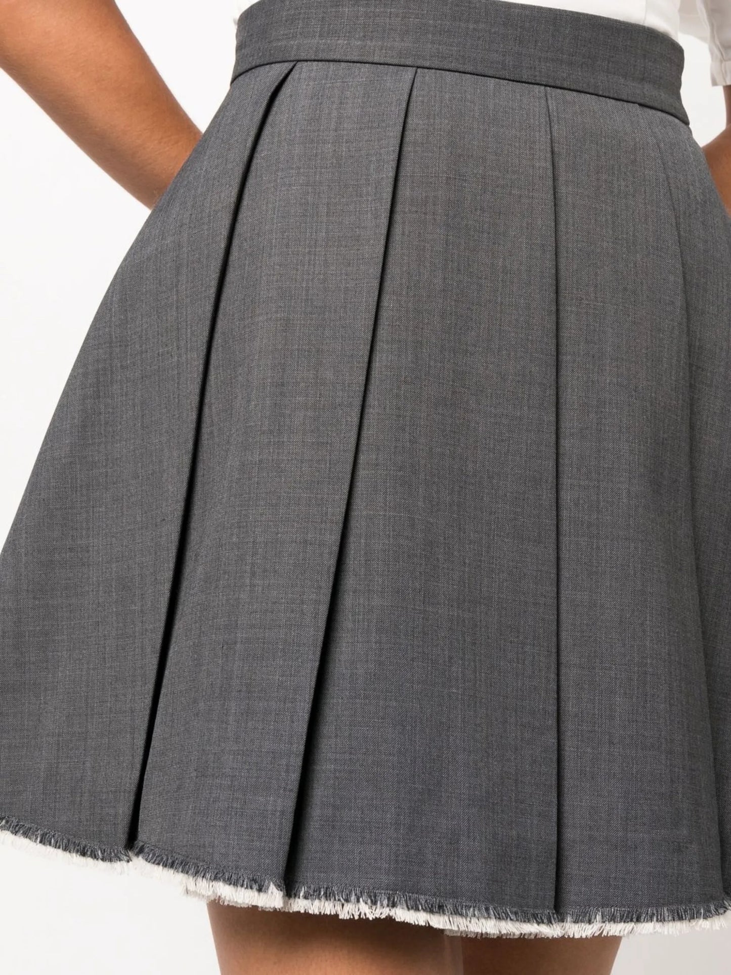pleated A-line skirt