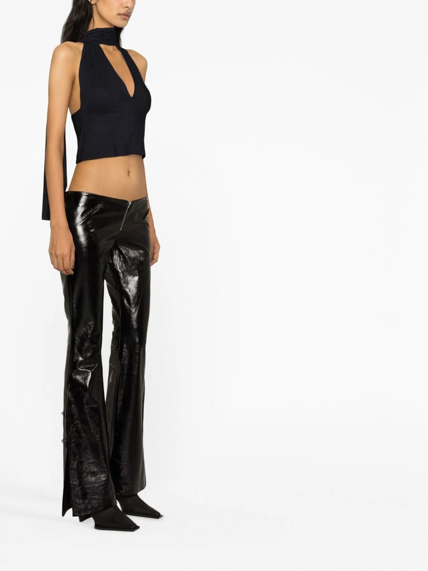 Tie-detail halterneck top