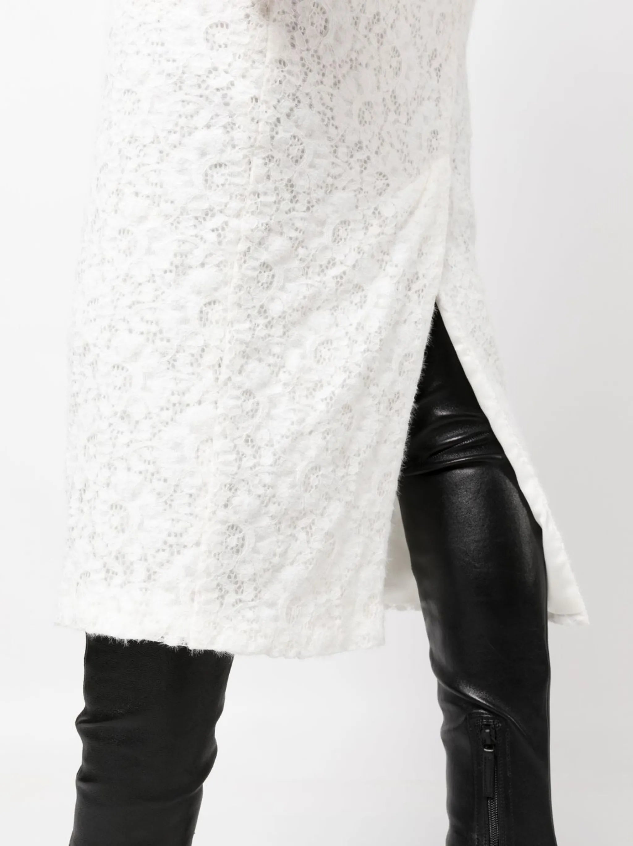floral-lace pencil skirt