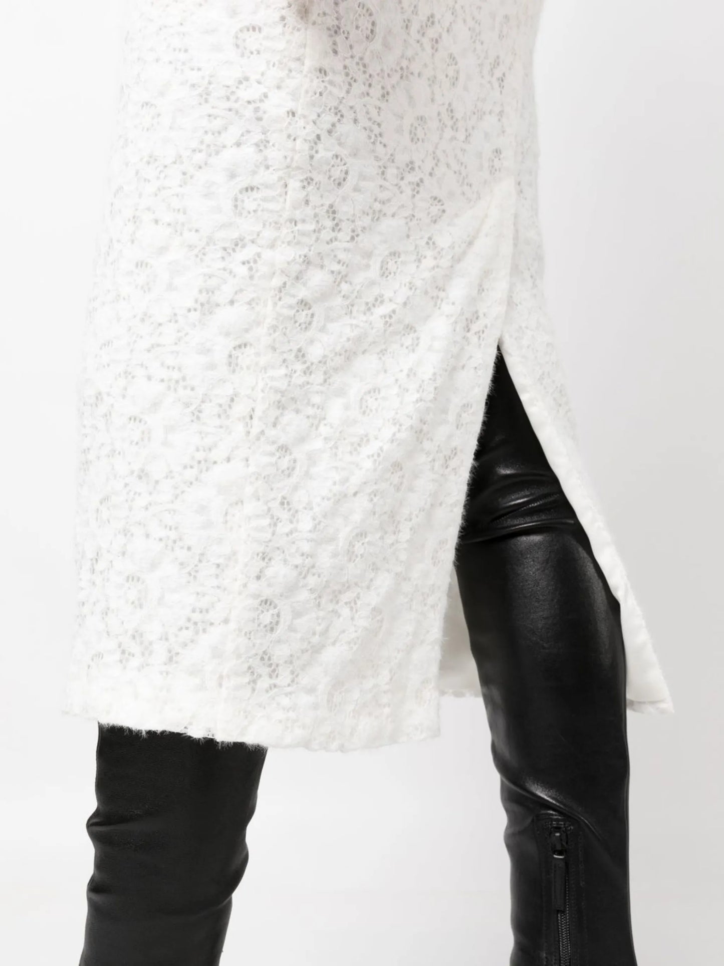 floral-lace pencil skirt