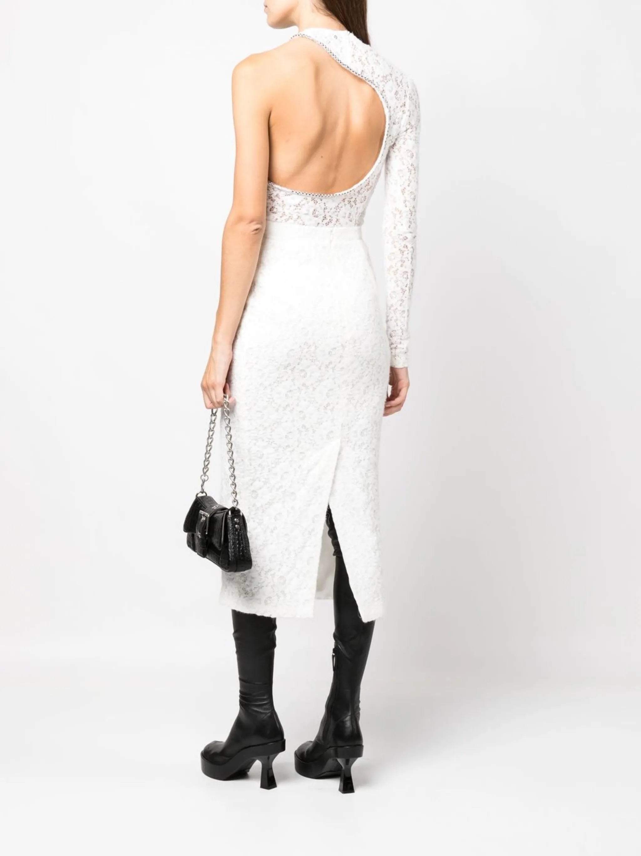 floral-lace pencil skirt