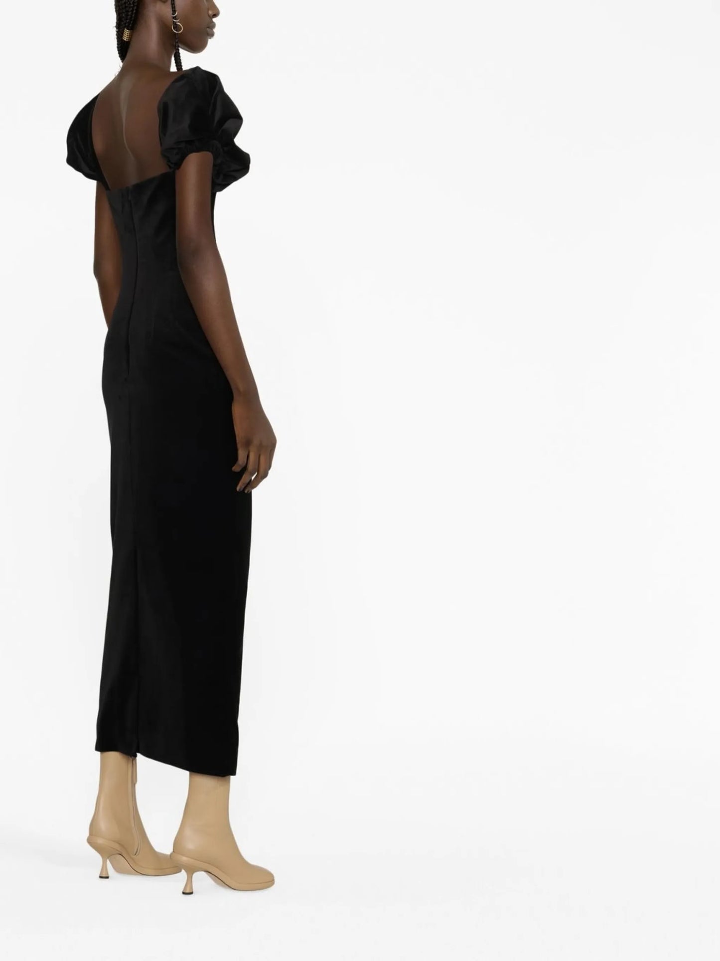 mid-length velvet dress