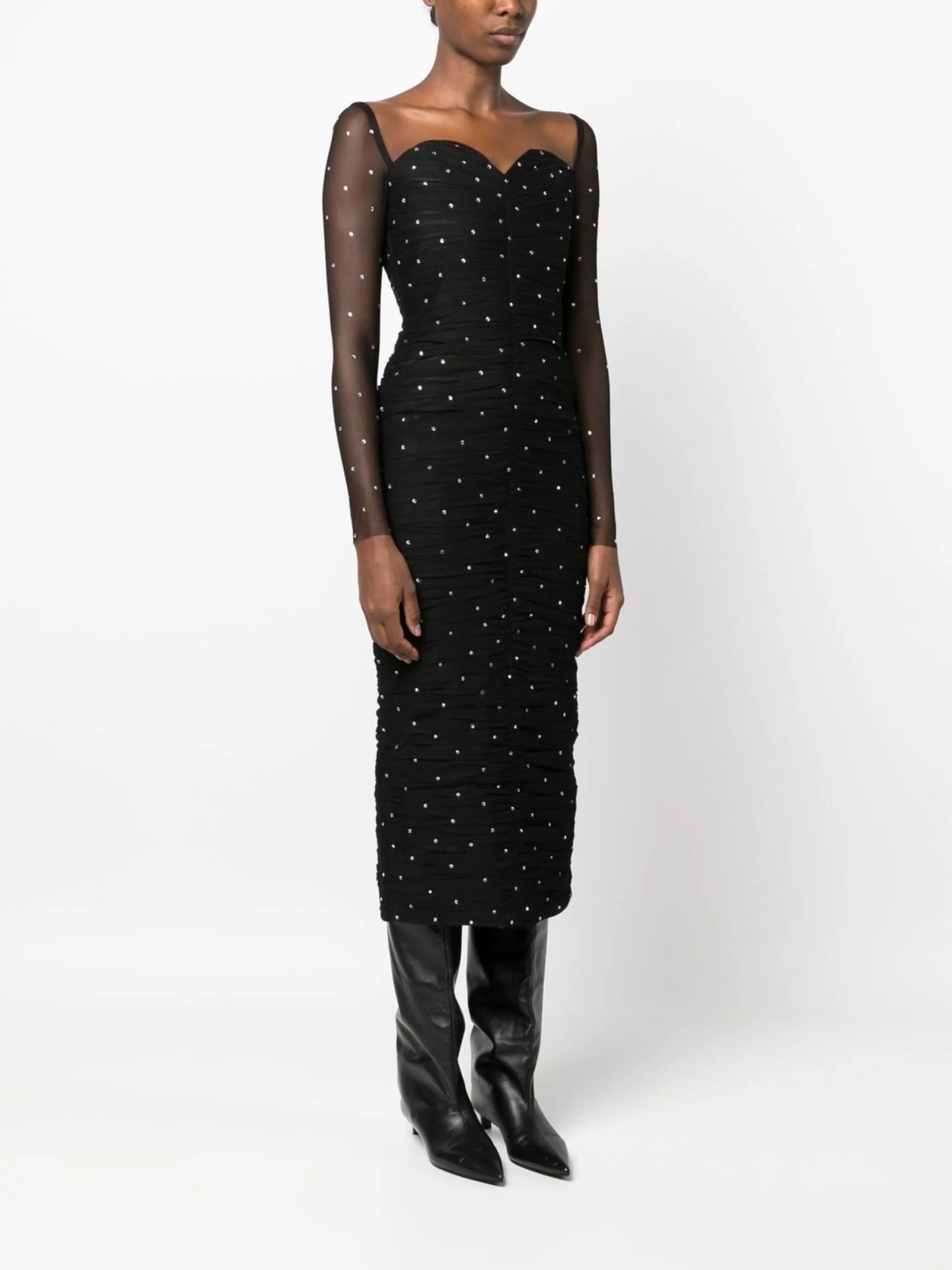 sequinned velvet dress