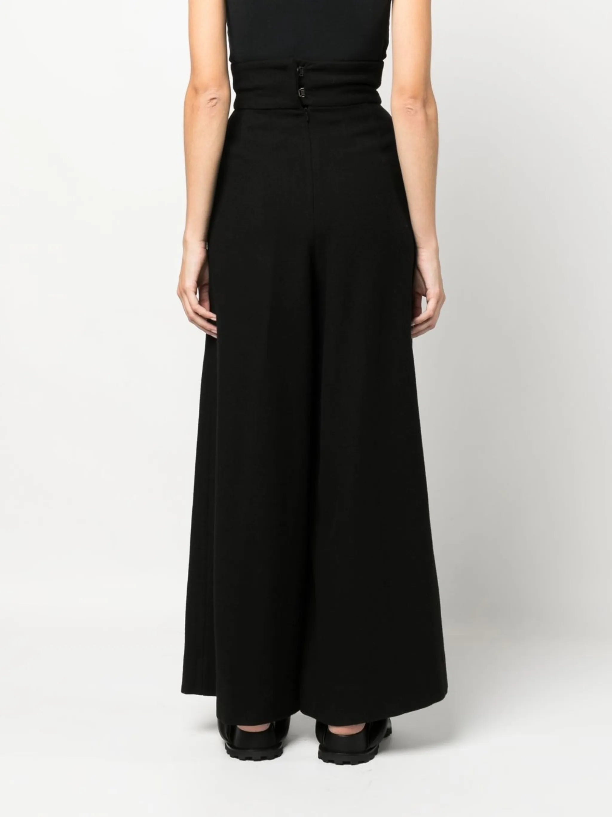 high-waisted wide-leg trousers