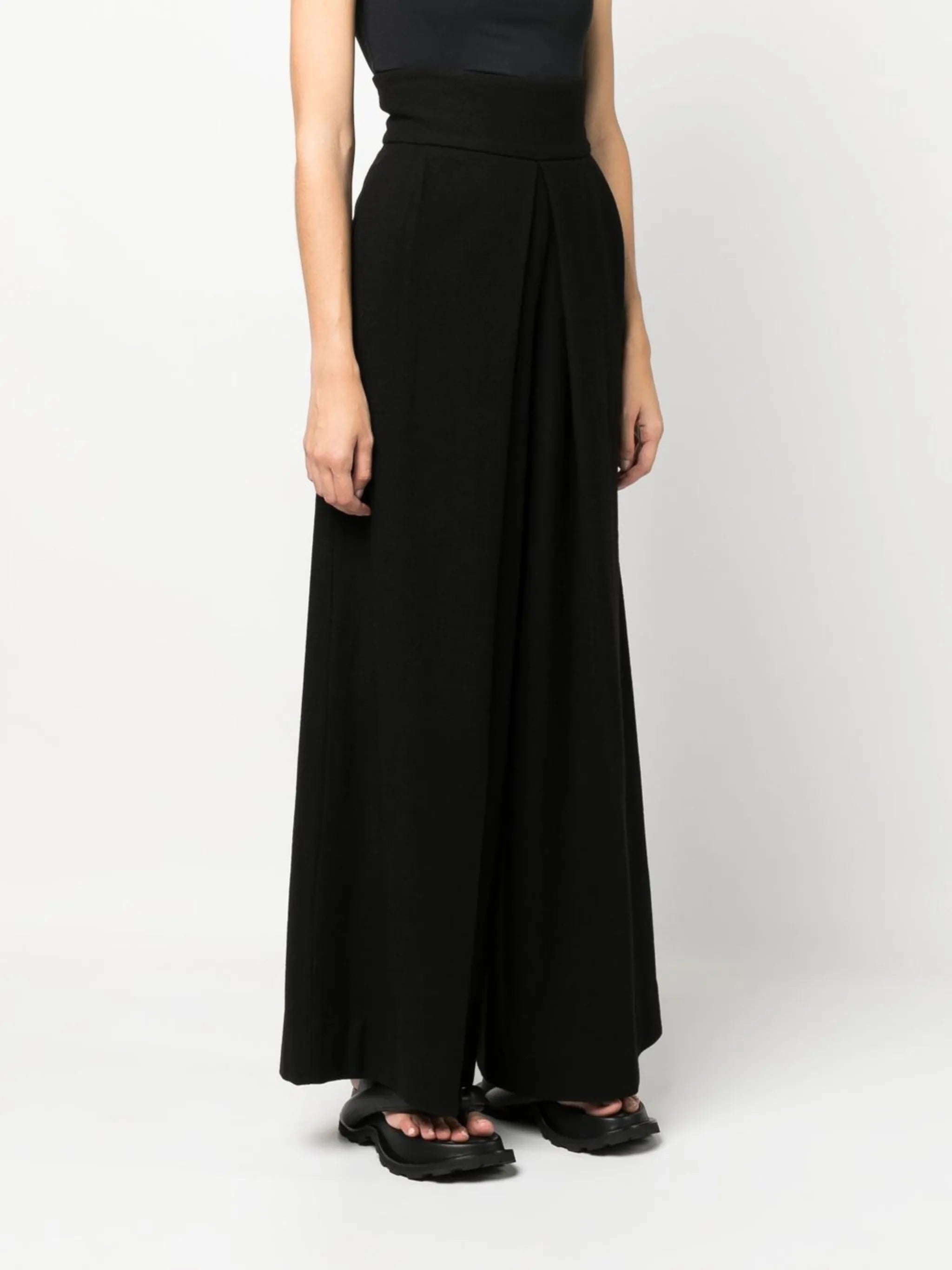 high-waisted wide-leg trousers